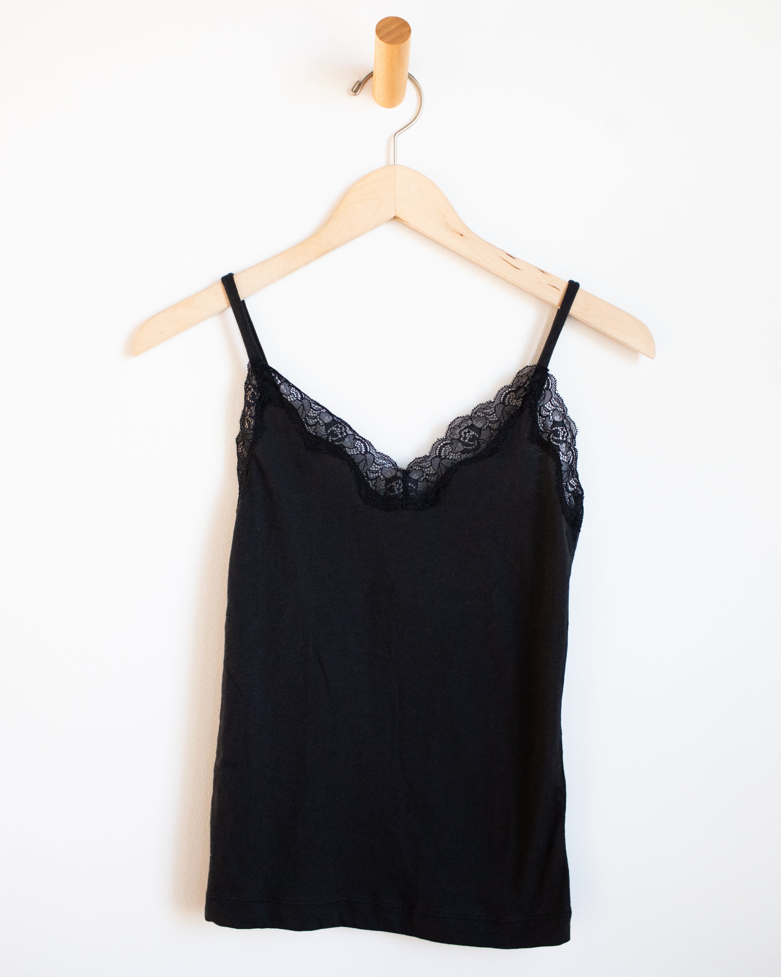 Org Cttn w/ Lace Cami in Black