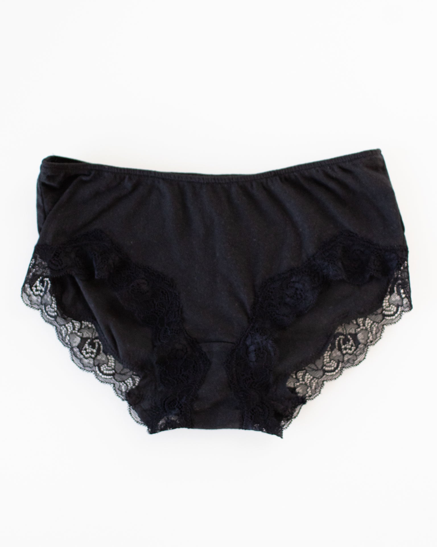 Org Cttn w/ Lace Hipster in Black