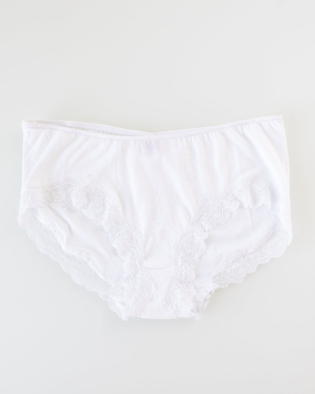 Org Cttn w/ Lace Hipster in White