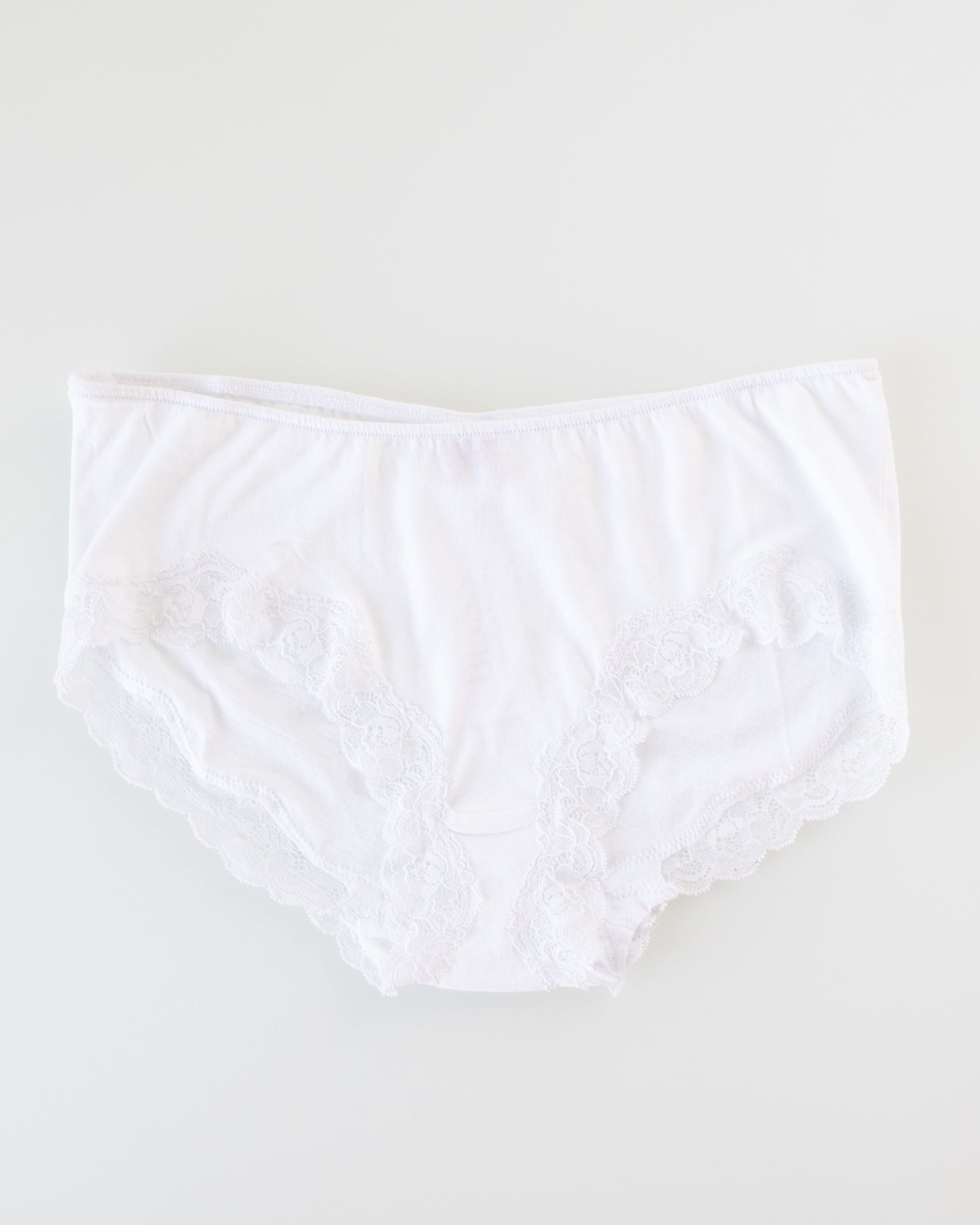 Org Cttn w/ Lace Hipster in White