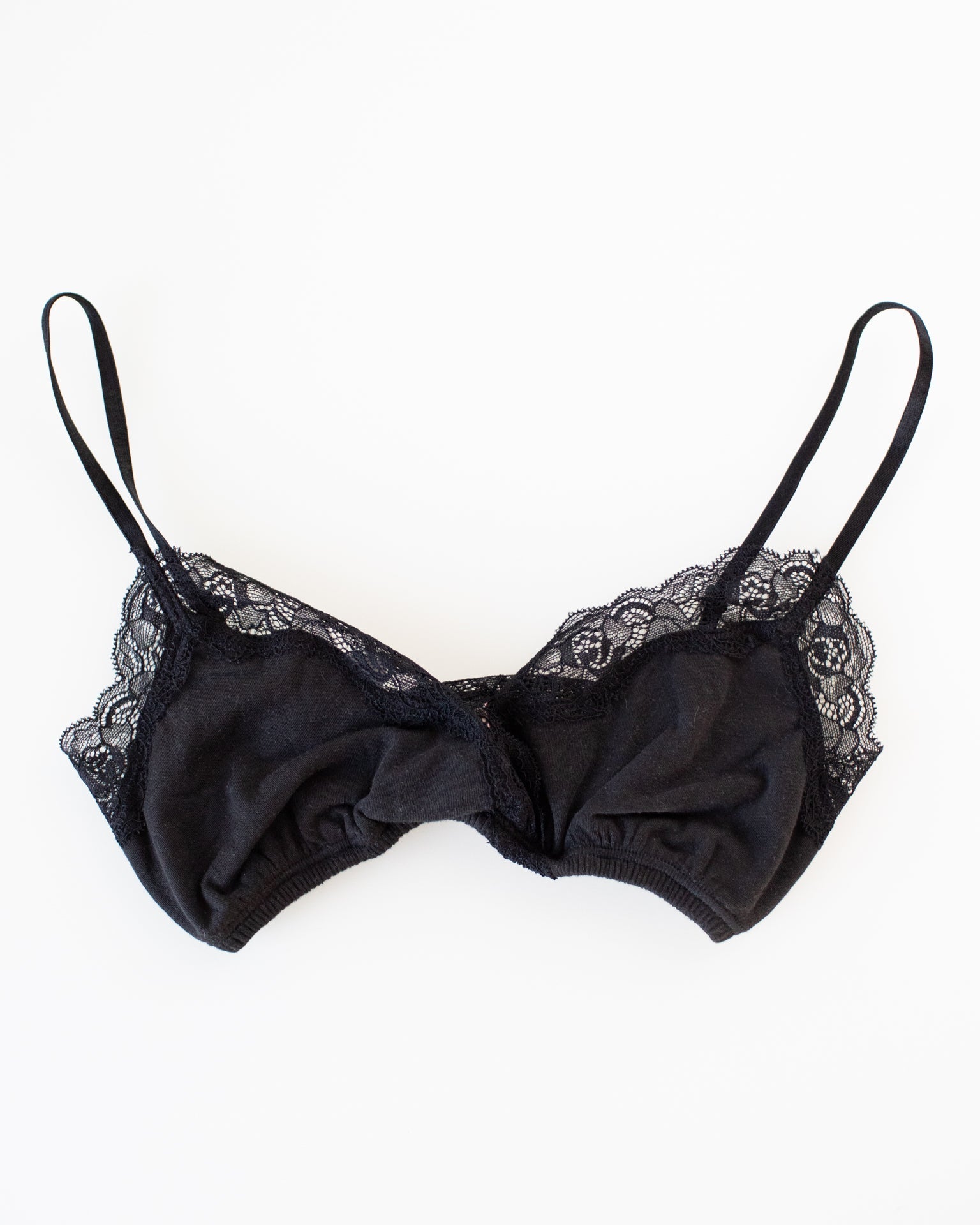 Organic Cotton Wrap Bralette in Black
