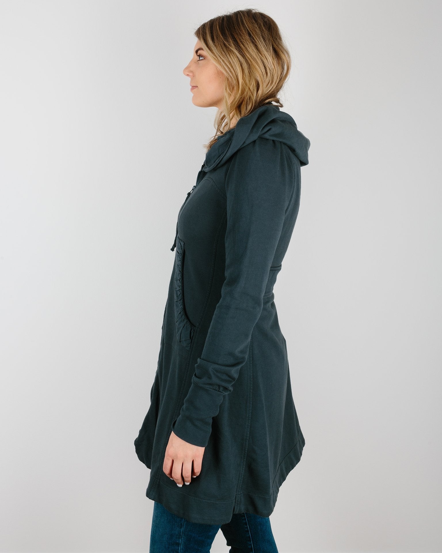 Long Cloak Hoodie in Drab