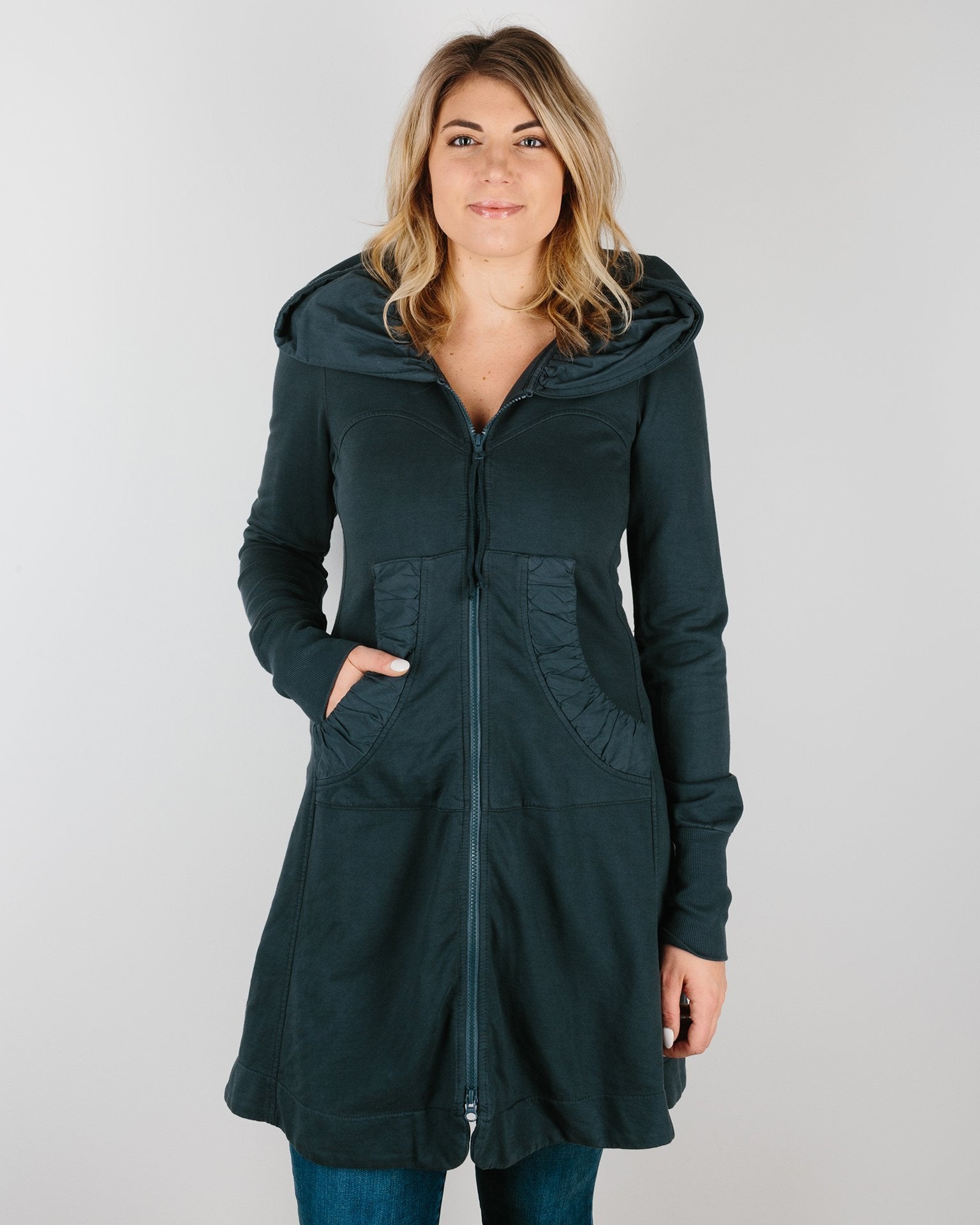 Long Cloak Hoodie in Drab