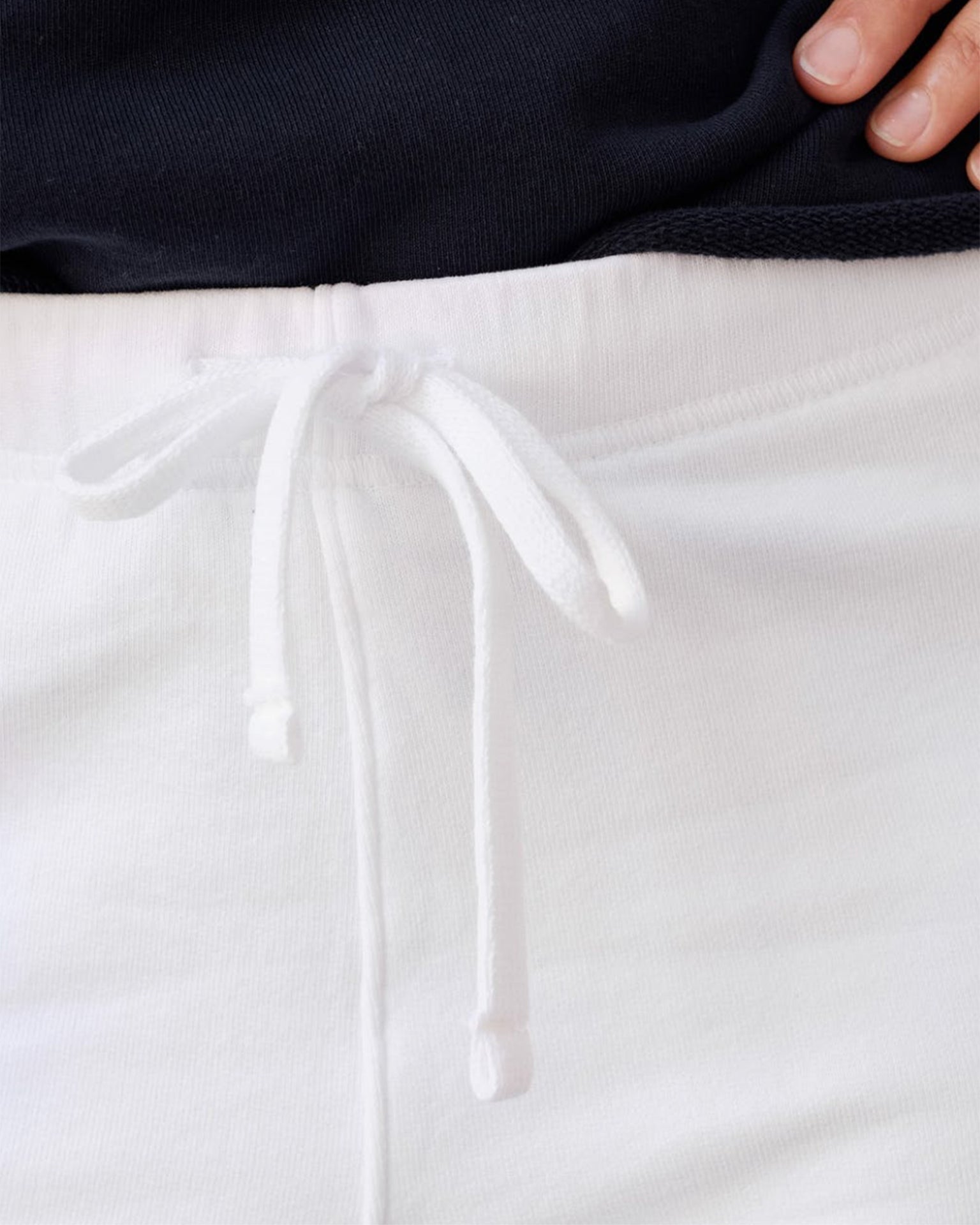Catherine Cropped Wide Leg Sweatpant in White