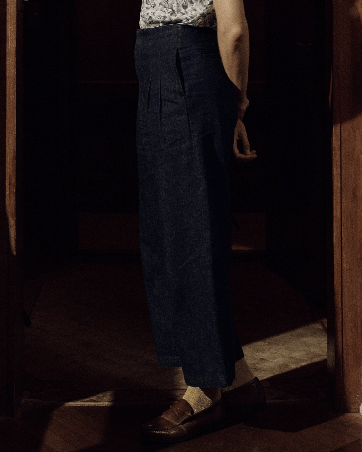 The Sculpted Trouser in Rinse Wash
