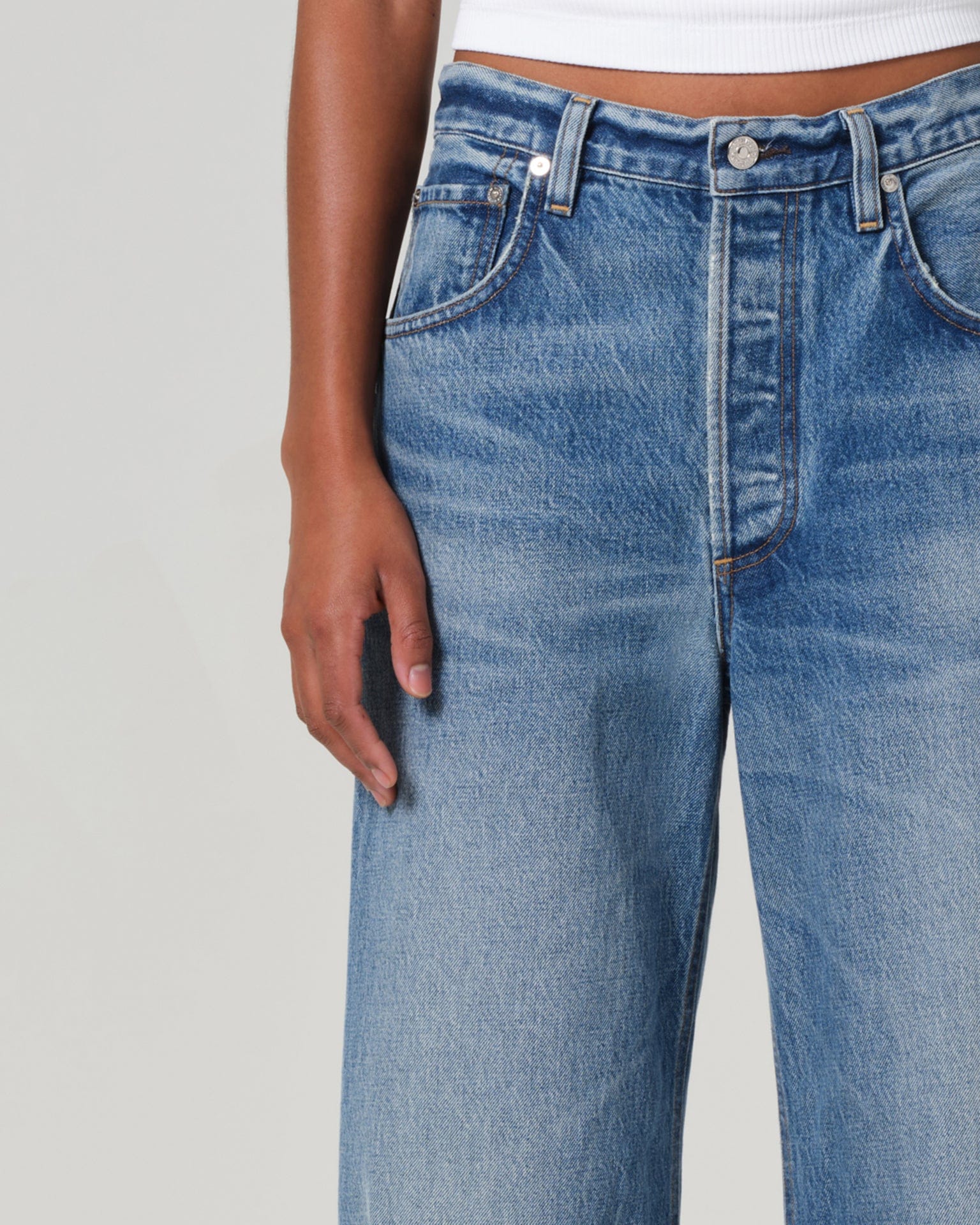 Ayla Raw Hem Crop in Solano