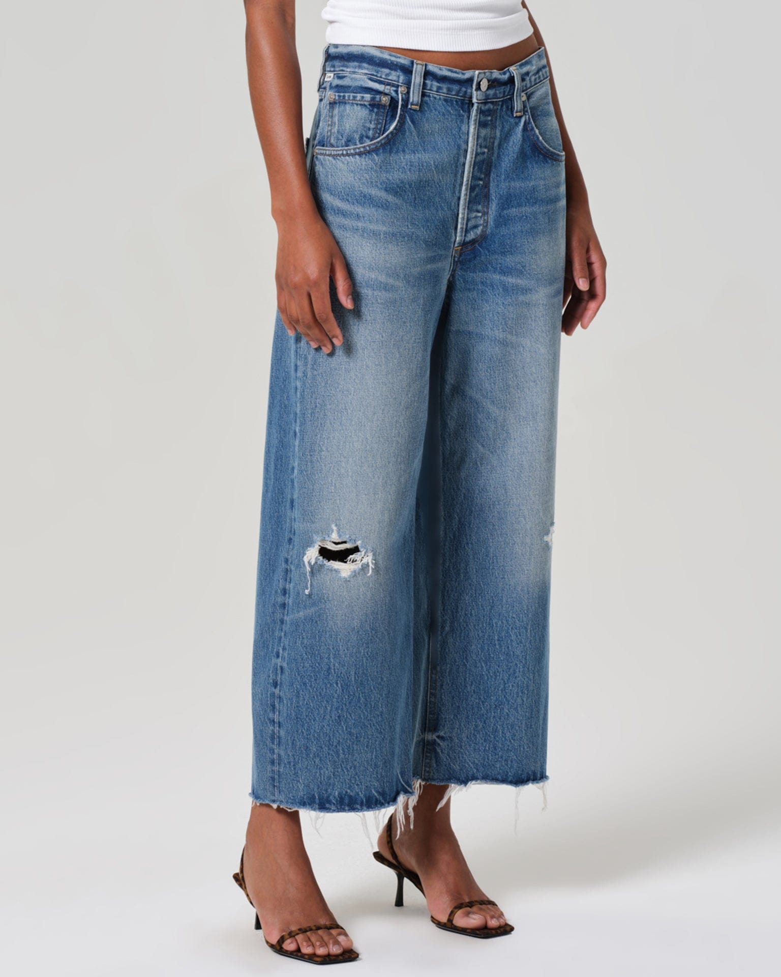 Ayla Raw Hem Crop in Solano