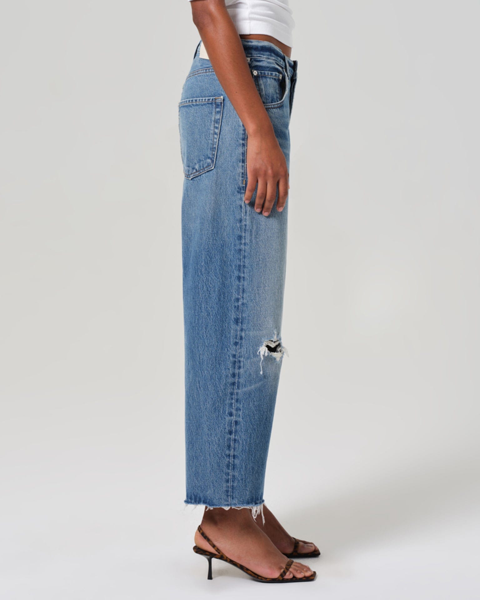 Ayla Raw Hem Crop in Solano
