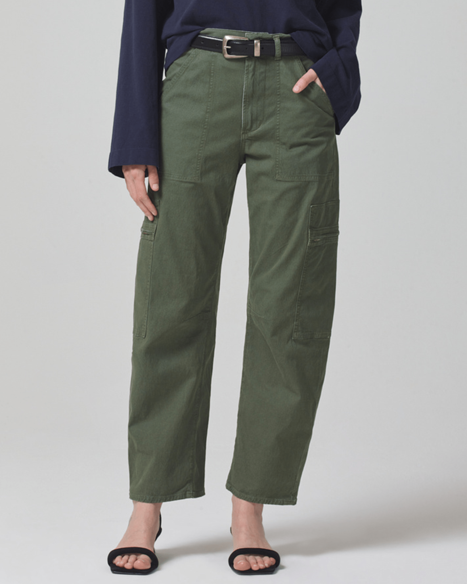 Marcelle Low Slung Cargo in Surplus Sateen