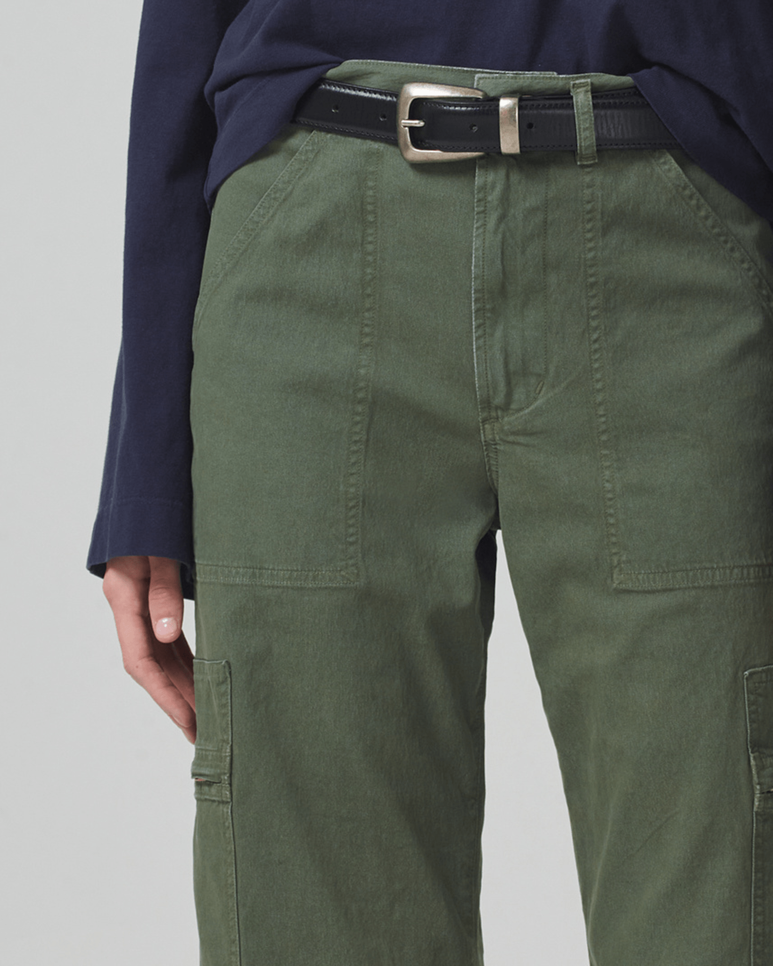 Marcelle Low Slung Cargo in Surplus Sateen
