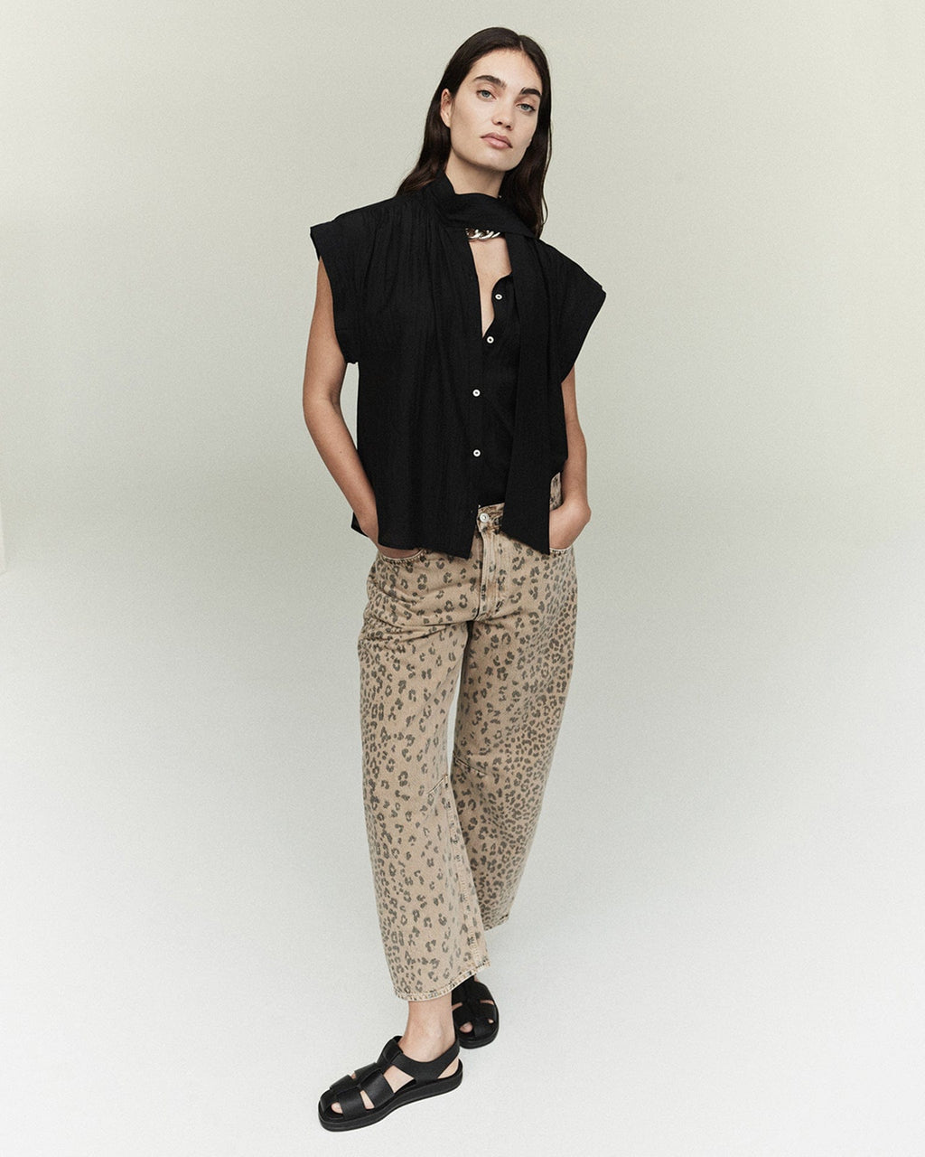 Miro Relaxed Jean in Natural Cheetah
