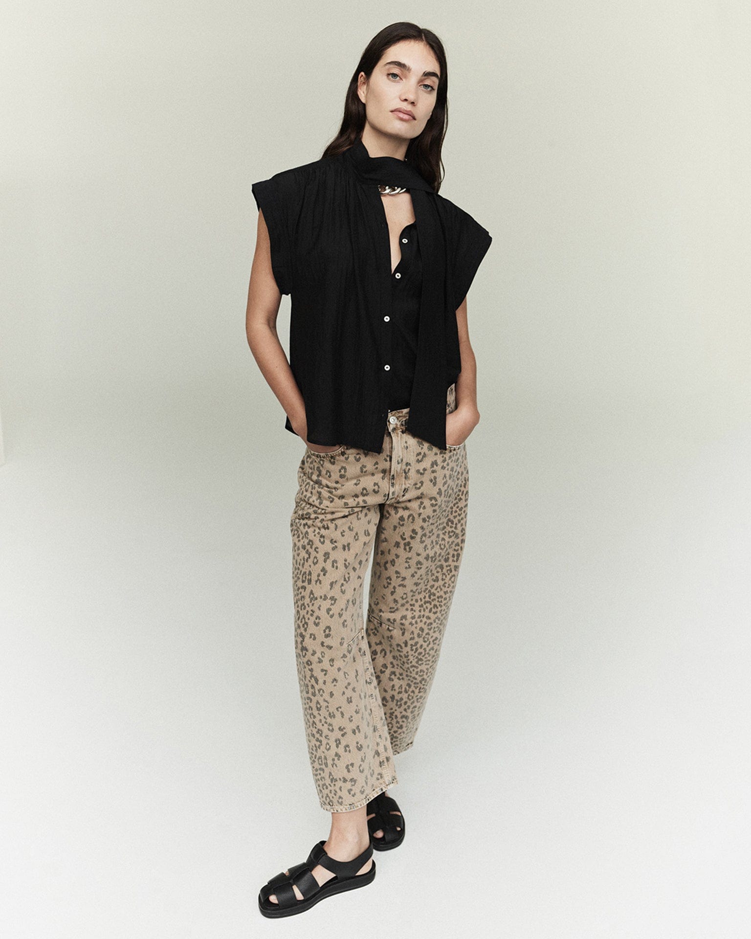 Miro Relaxed Jean in Natural Cheetah