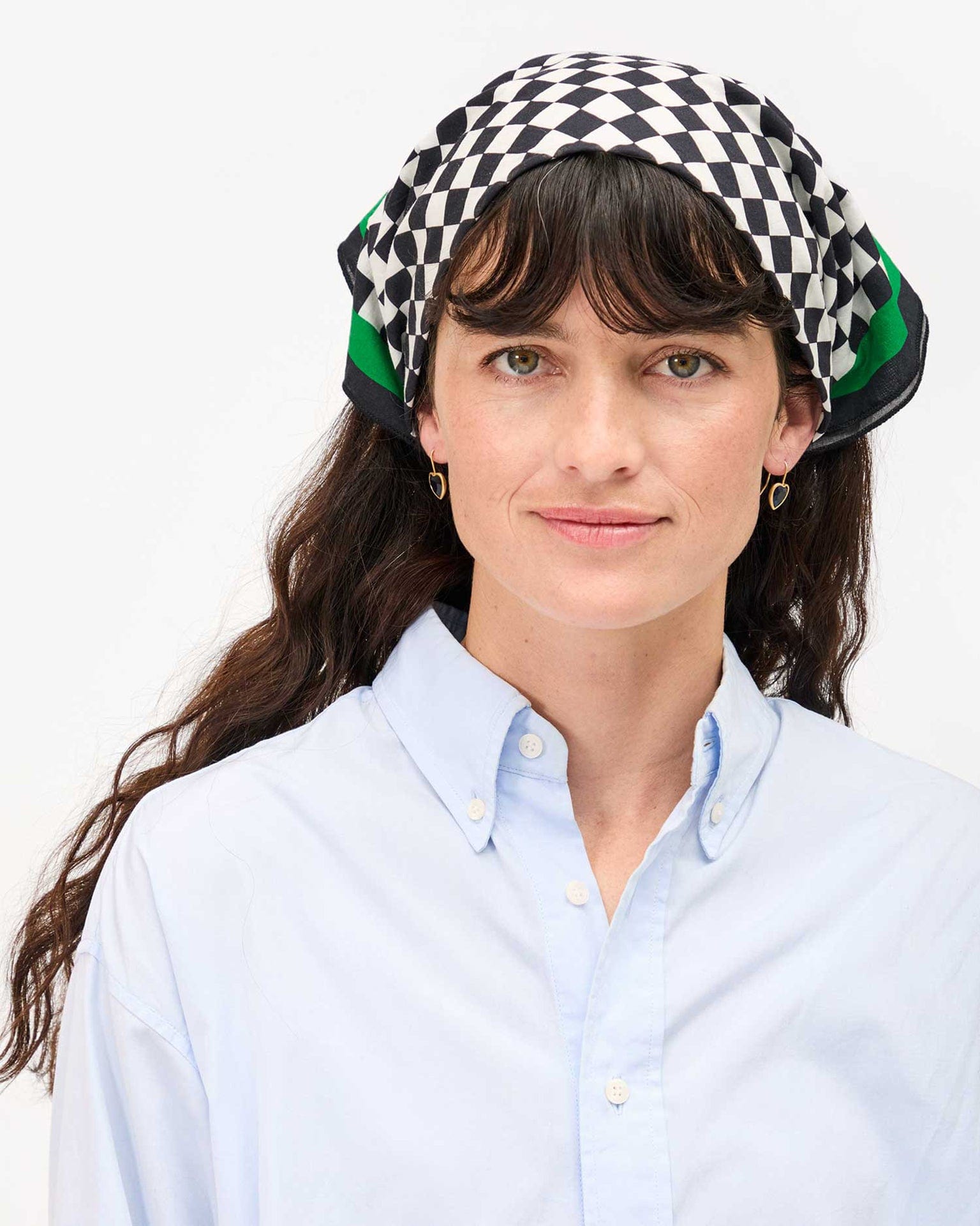 Cream & Black Checker Bandana