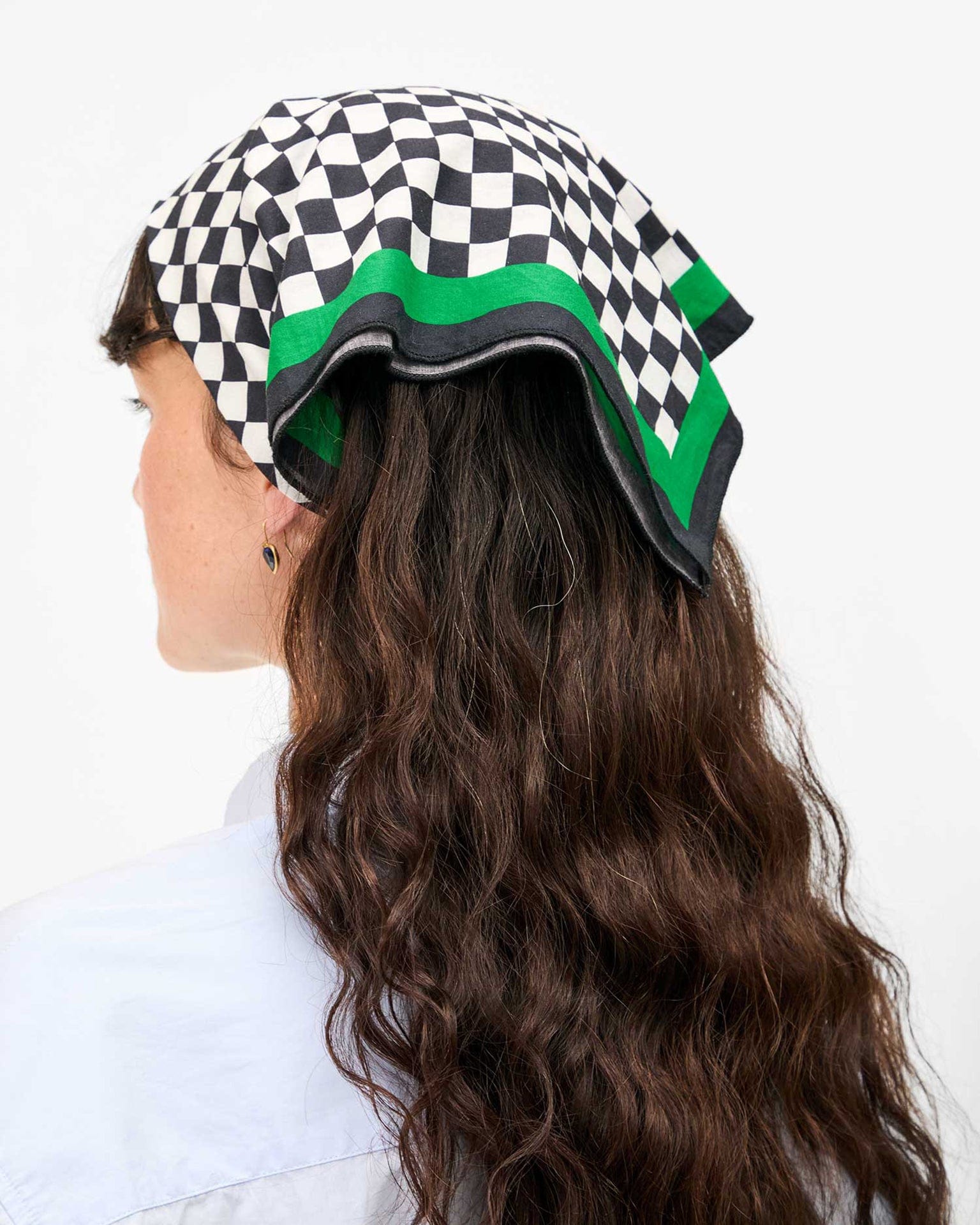 Cream & Black Checker Bandana