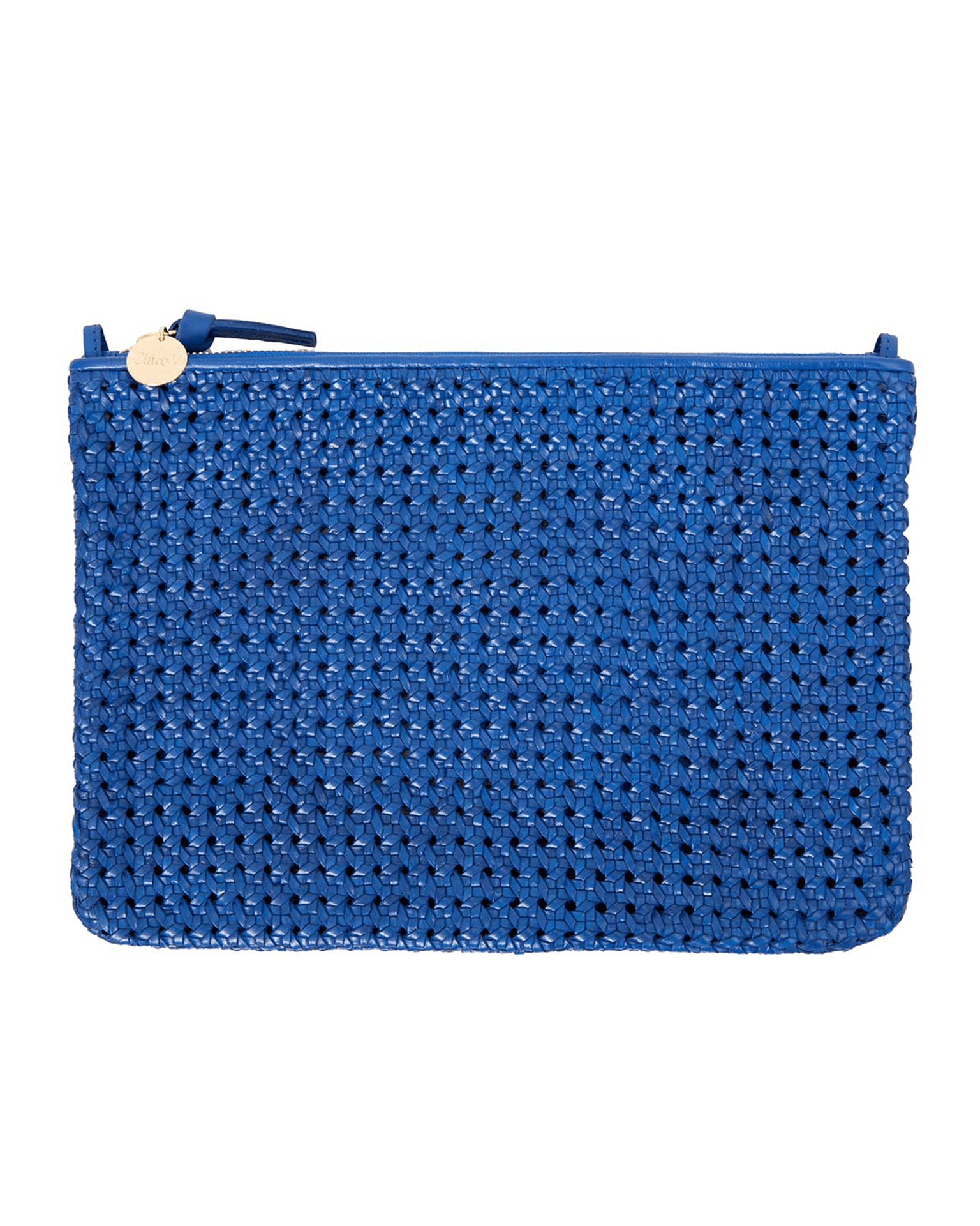 Flat Clutch w/ Tabs in Cobalt Rattan