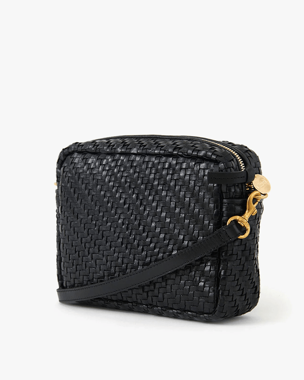 Midi Sac in Black Woven Zig-Zag