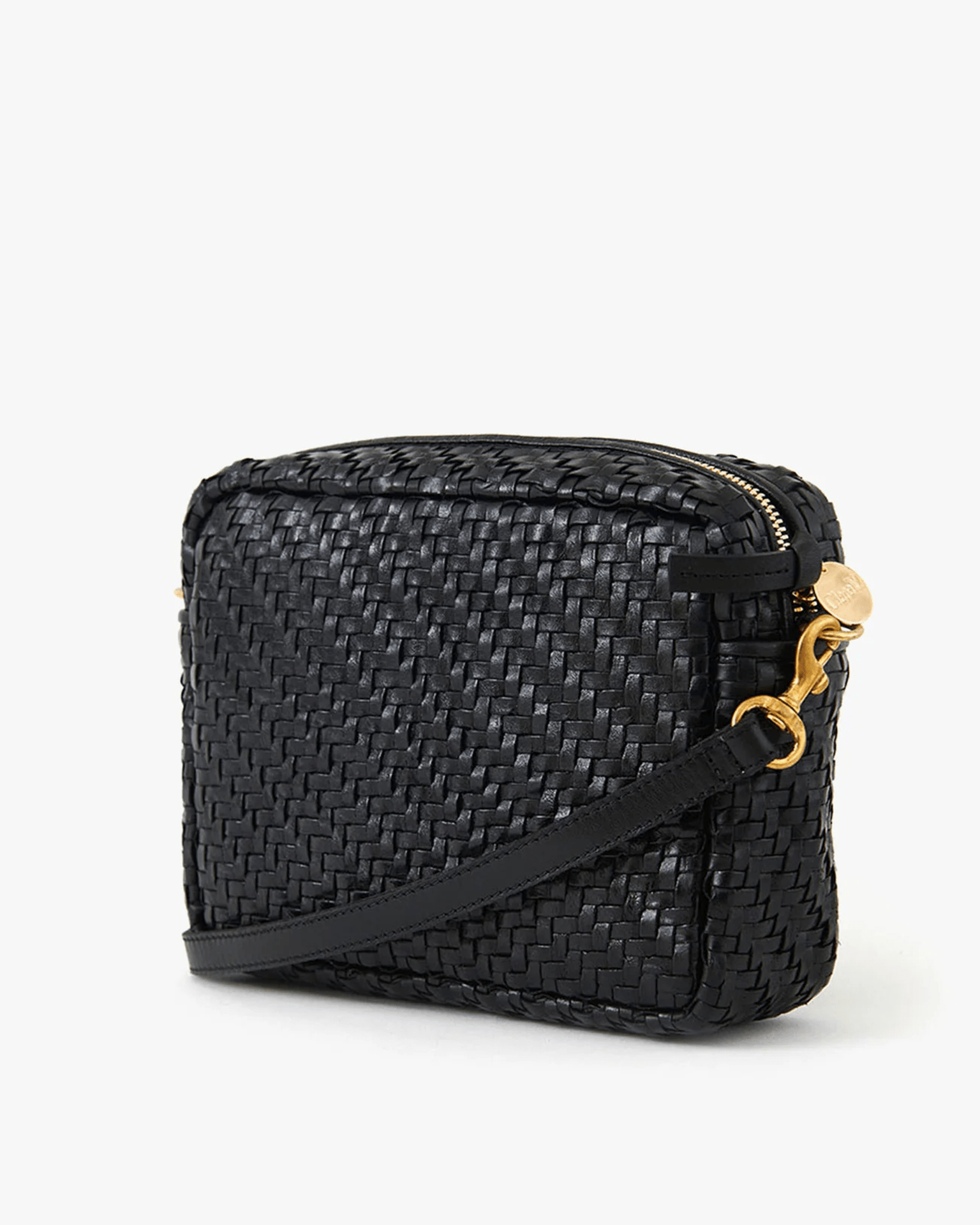 Midi Sac in Black Woven Zig-Zag