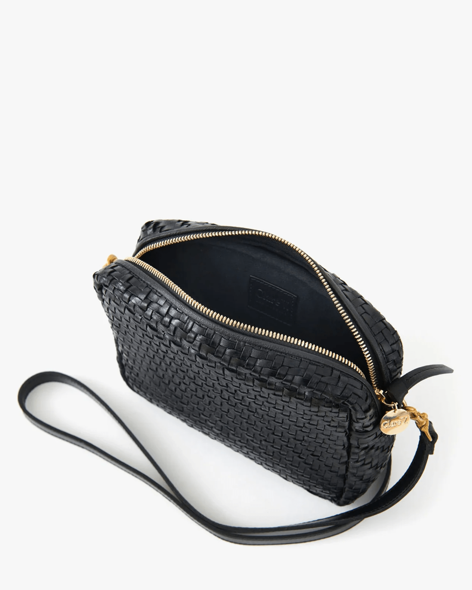 Midi Sac in Black Woven Zig-Zag
