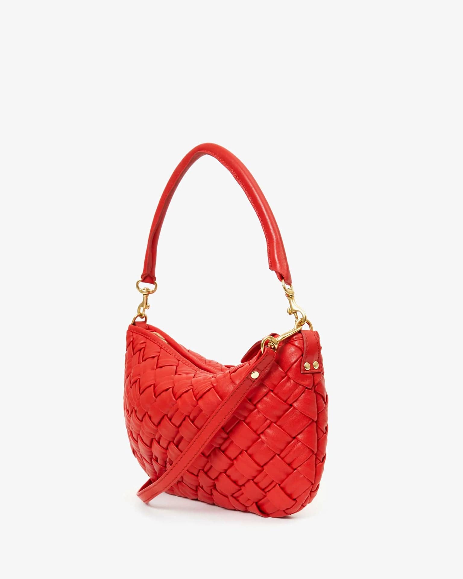 Puffy Woven Nappa Petit Moyen Messenger in Rosa