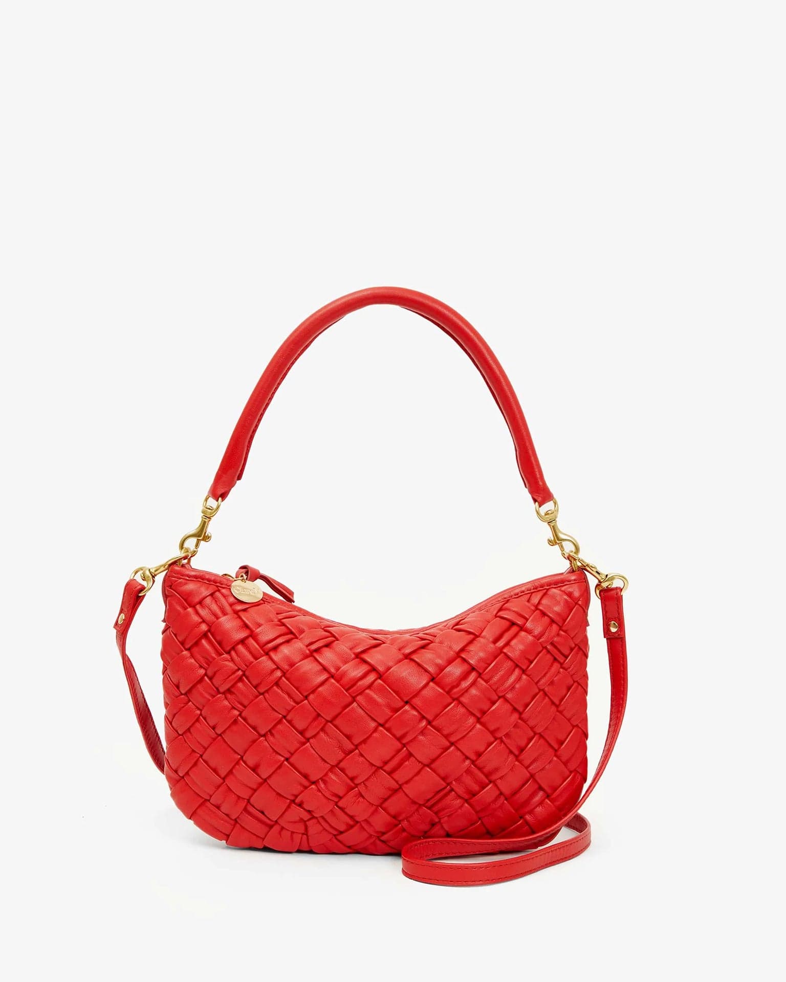 Puffy Woven Nappa Petit Moyen Messenger in Rosa