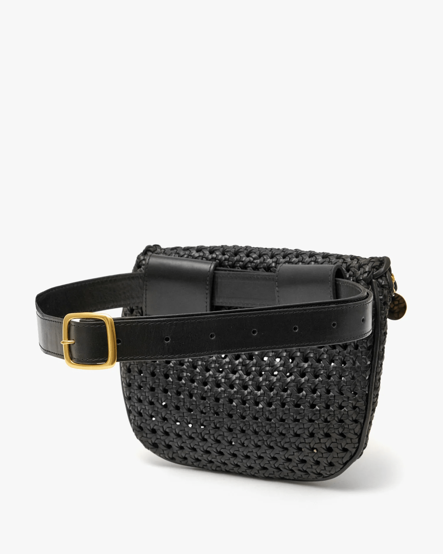 Rattan Fanny Pack in Black