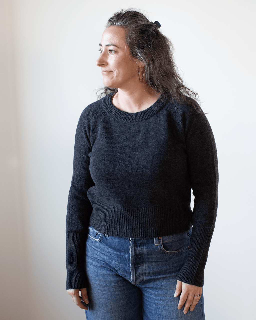 Cropped Crew in Carbon