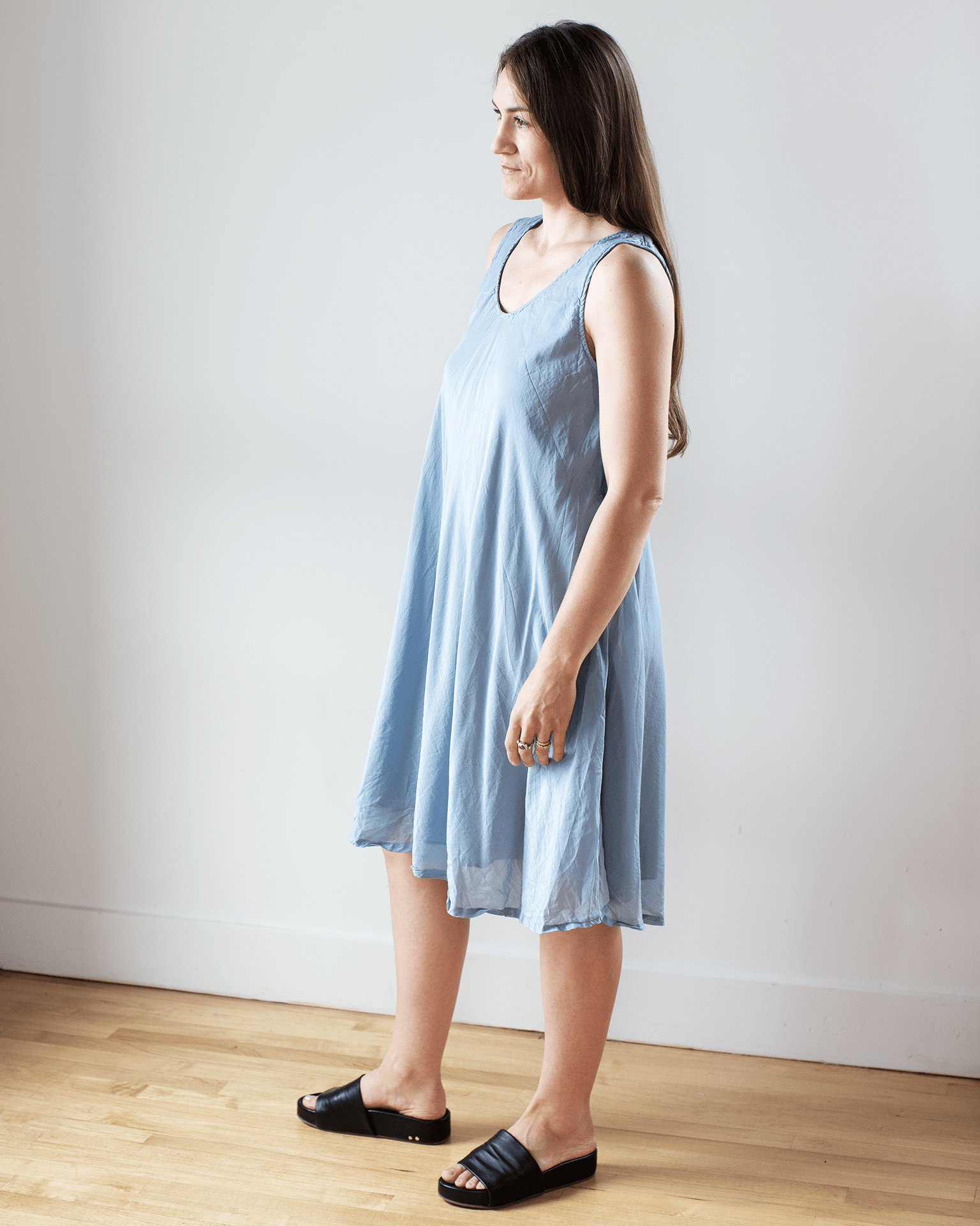 Bree Dress in Faded Cotton Silk