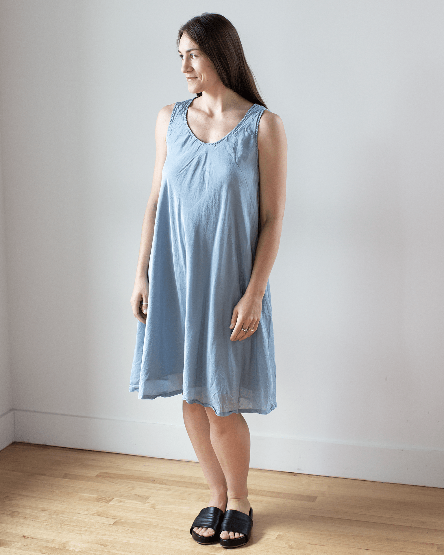 Bree Dress in Faded Cotton Silk