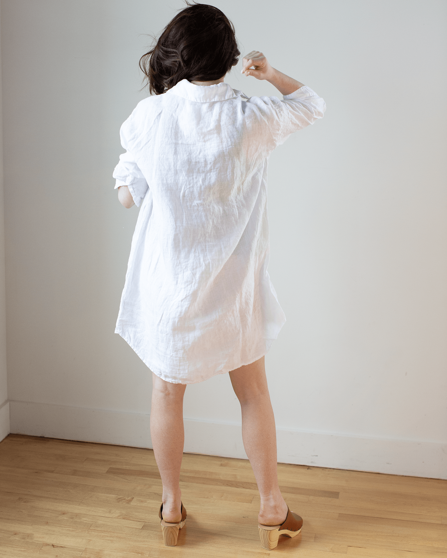 Cora Linen Dress in White