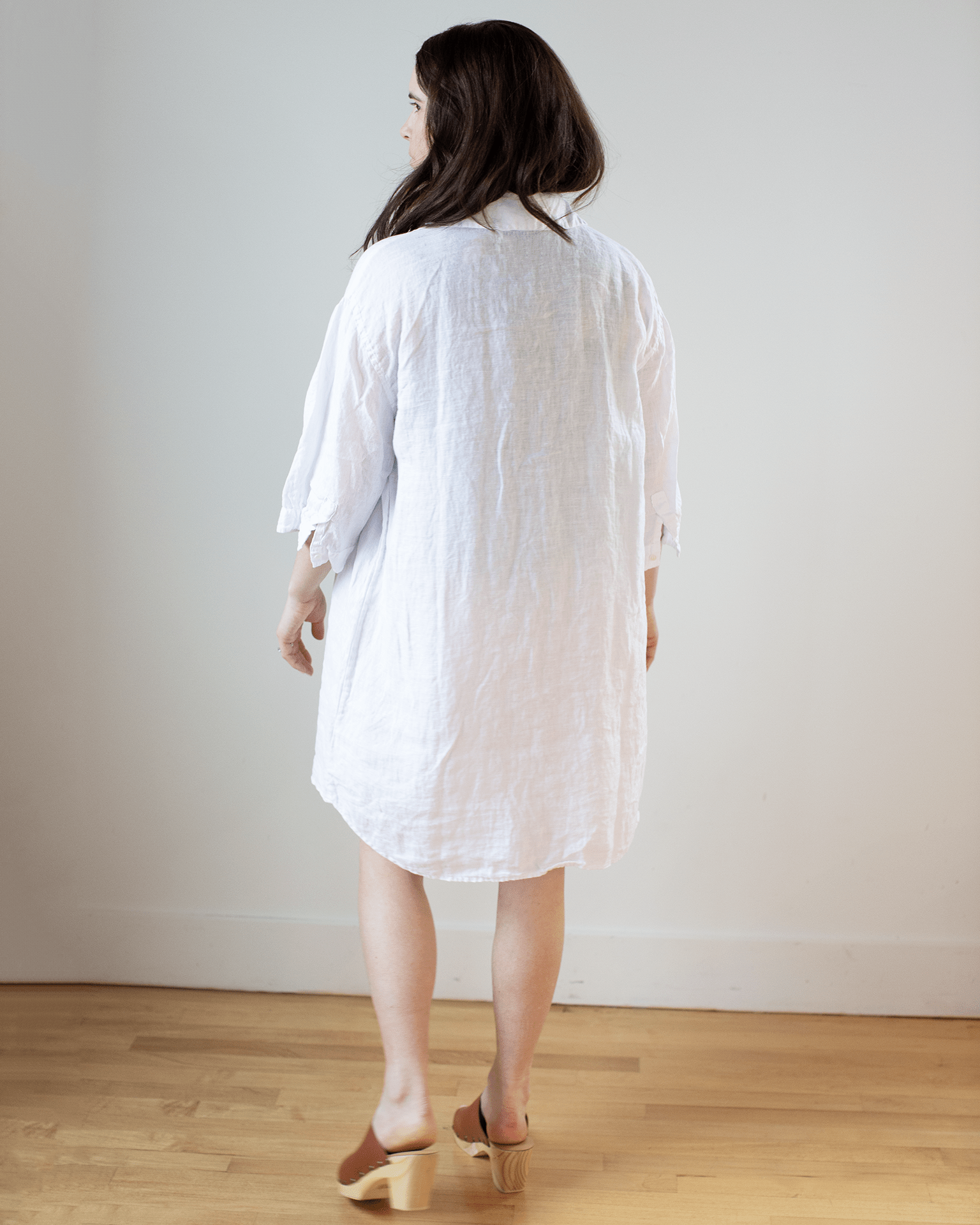 Cora Linen Dress in White