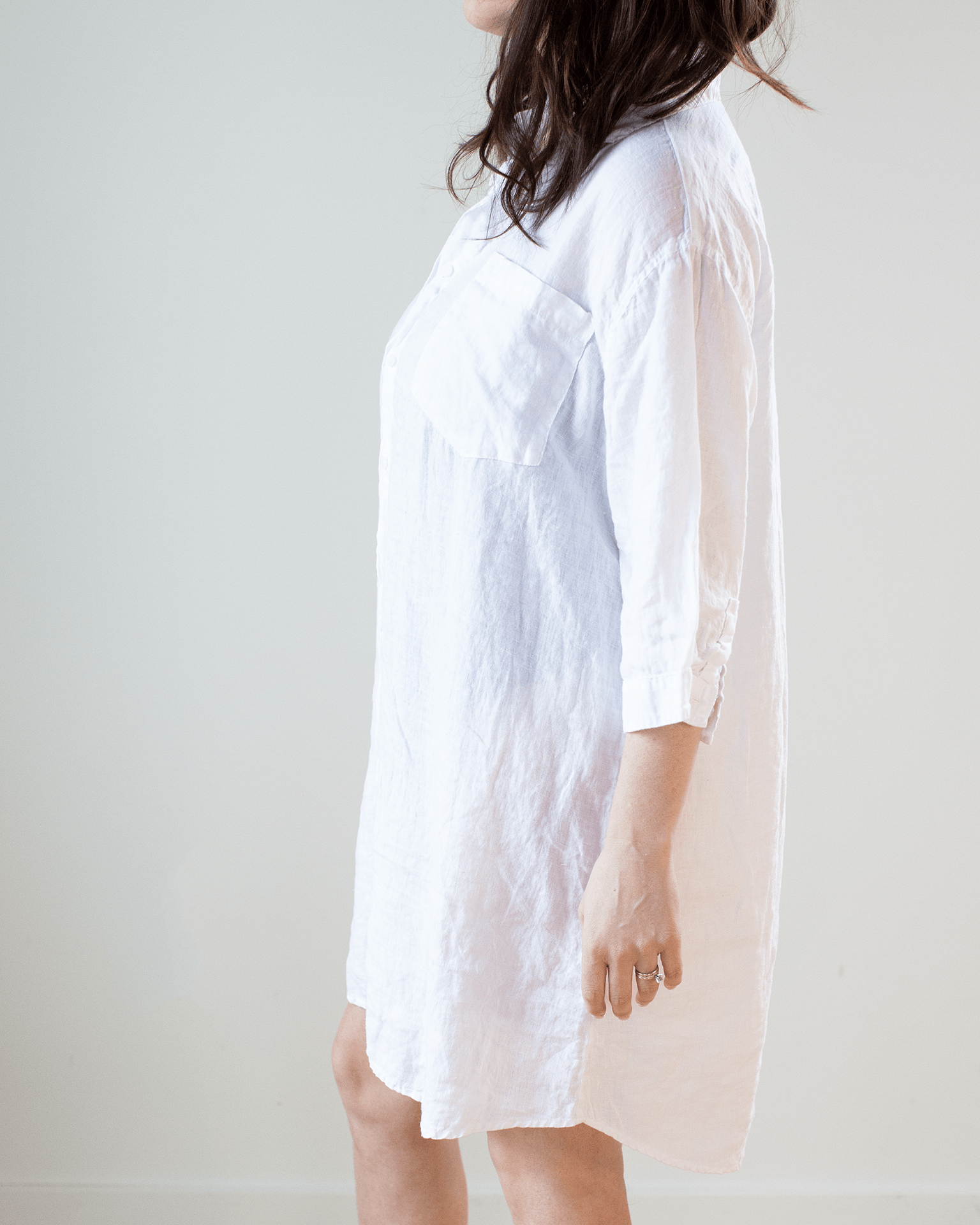 Cora Linen Dress in White