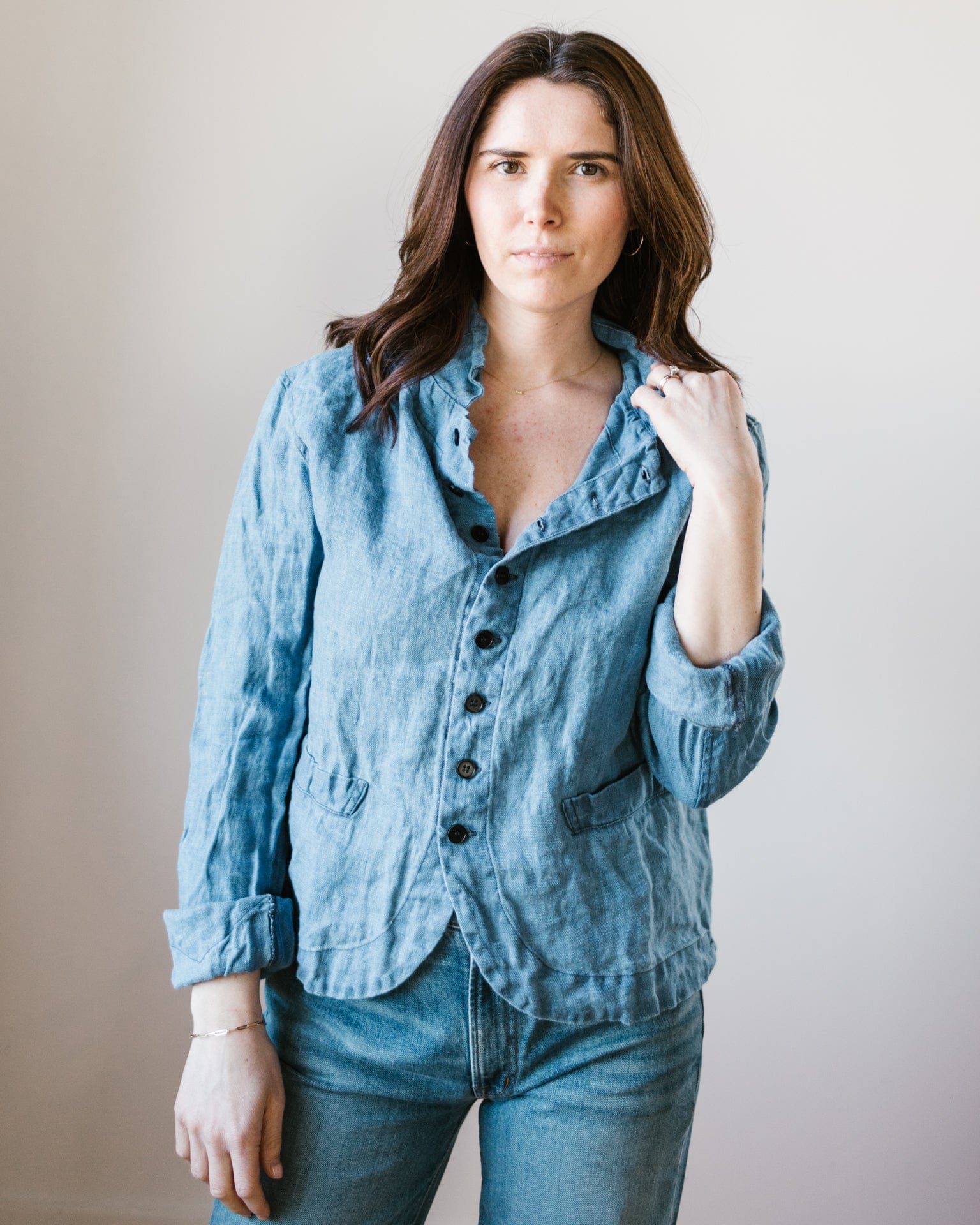 Dree Jacket in Bleach Indigo Twill
