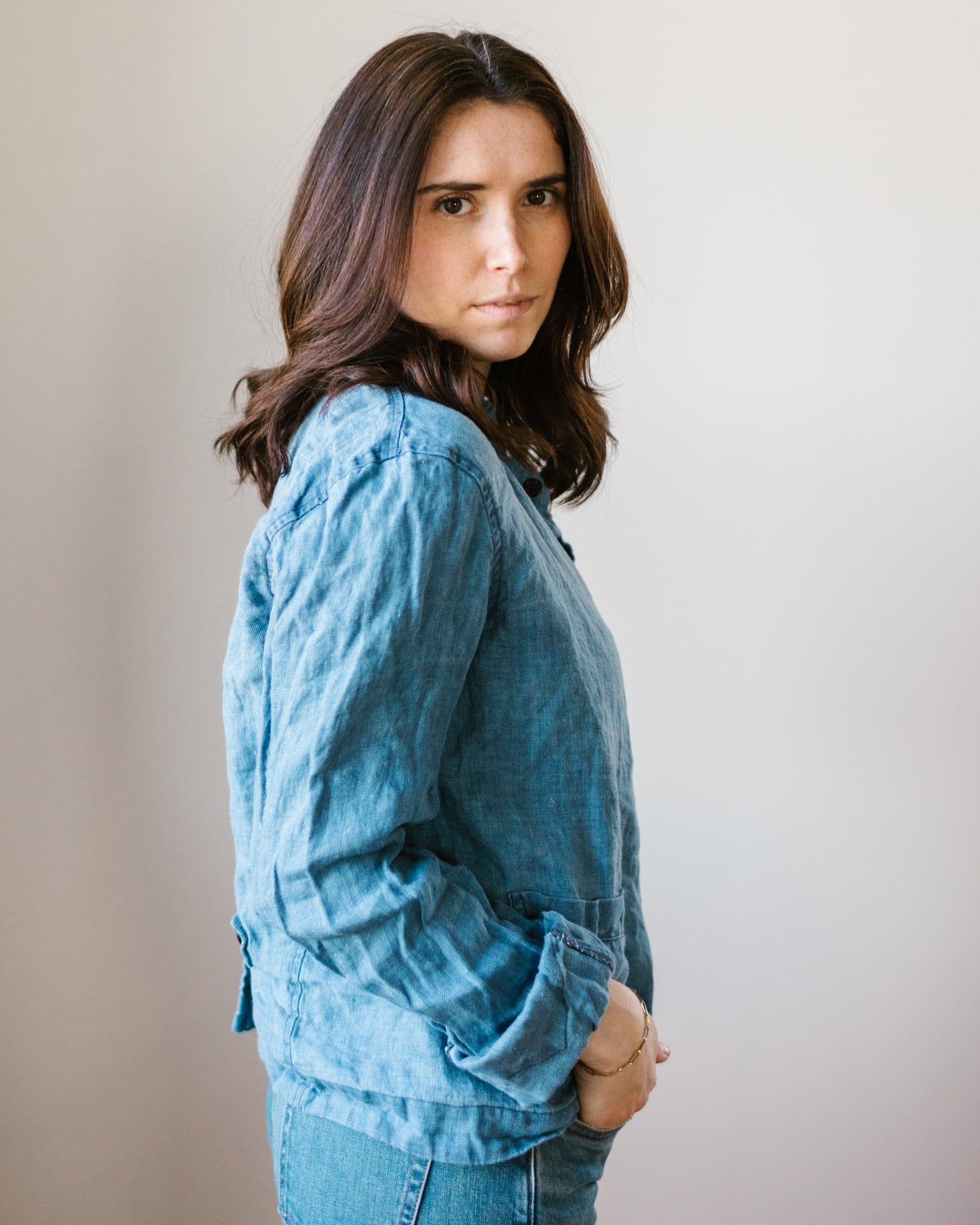 Dree Jacket in Bleach Indigo Twill