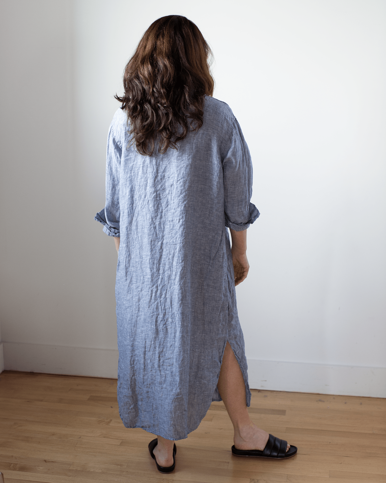 Elle Boxy Shirtdress in Ink Chambray