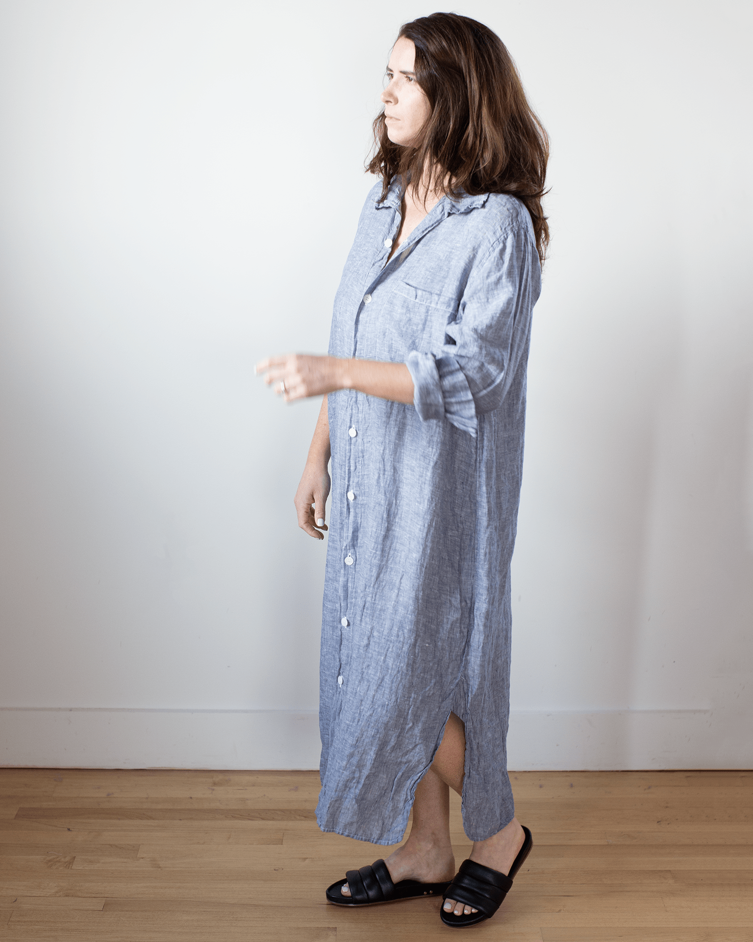 Elle Boxy Shirtdress in Ink Chambray