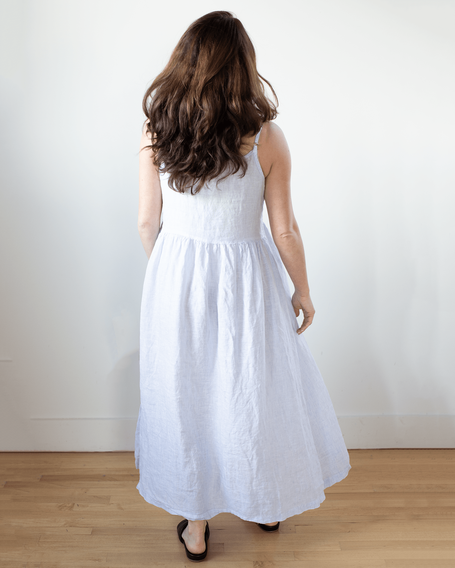 Hazel Dress in Blue & White
