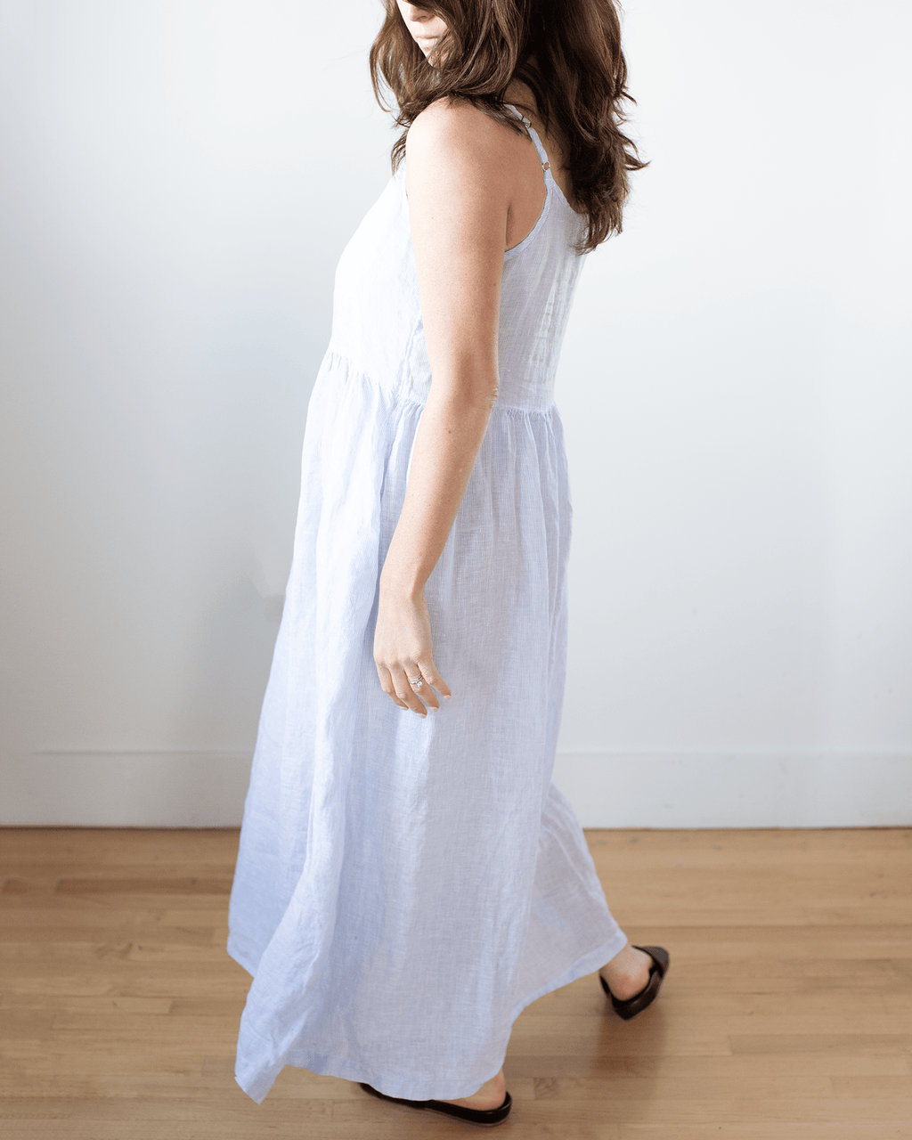 Hazel Dress in Blue & White