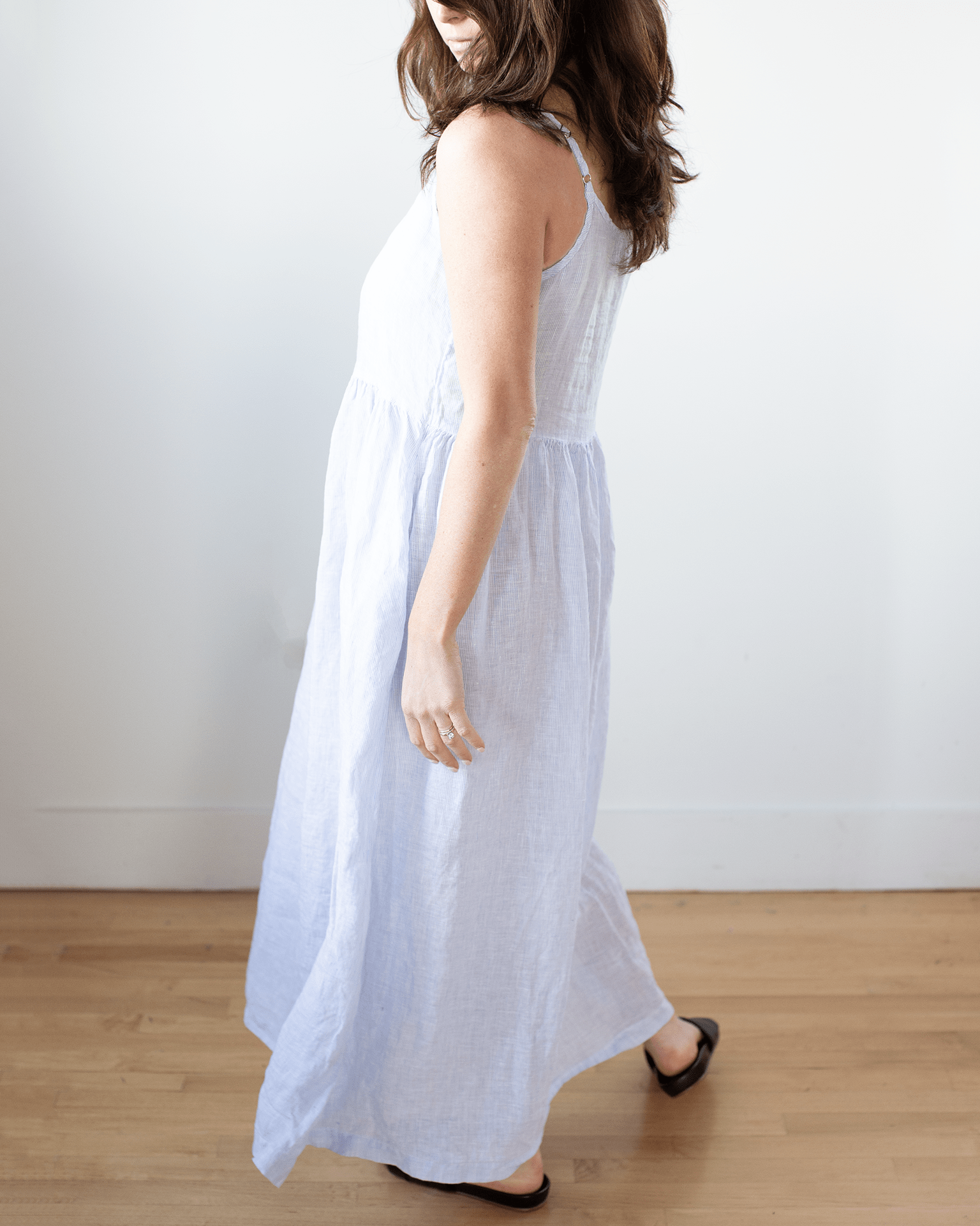 Hazel Dress in Blue & White