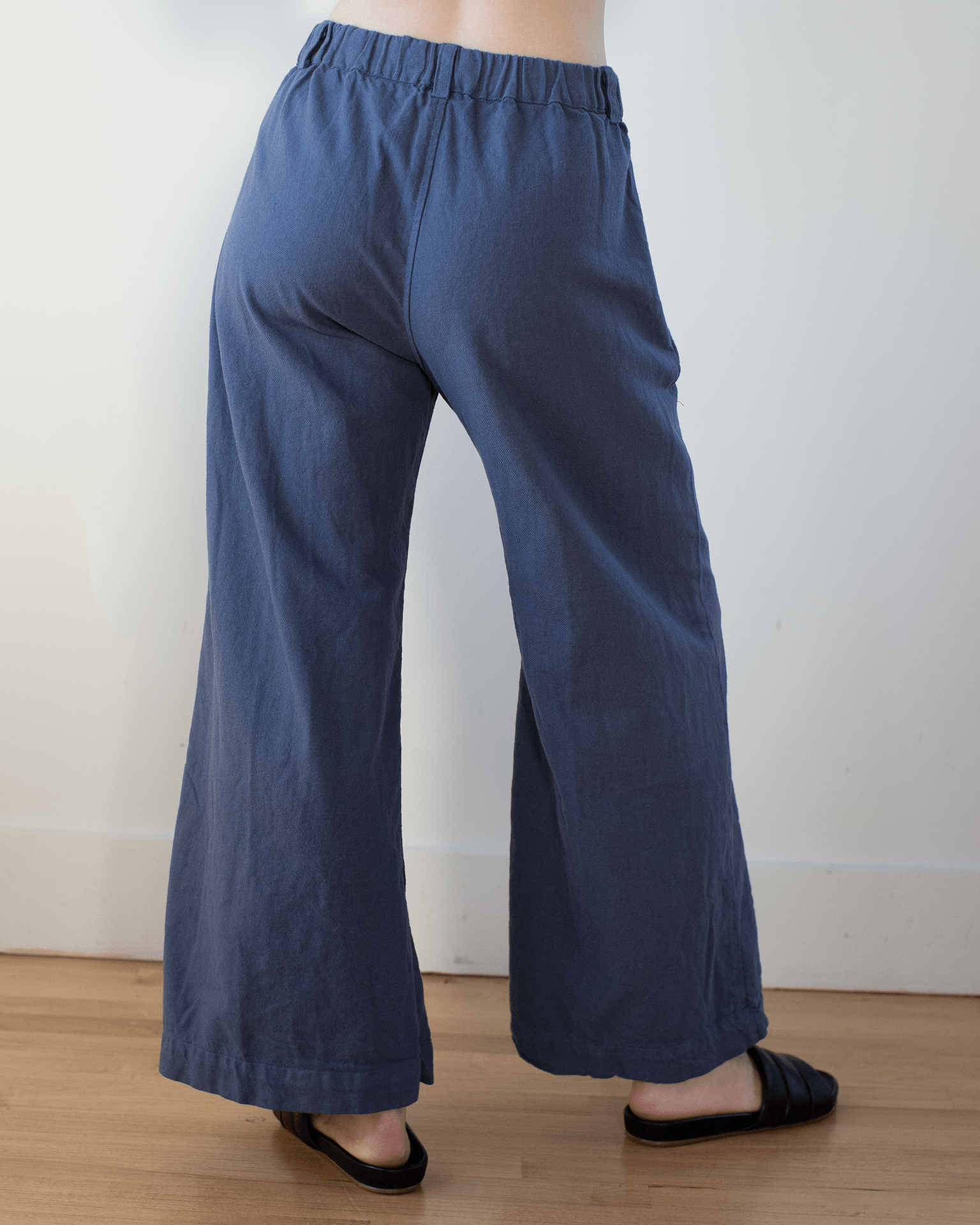 Polly Wide Leg Pant - Cotton Twill in Midnight
