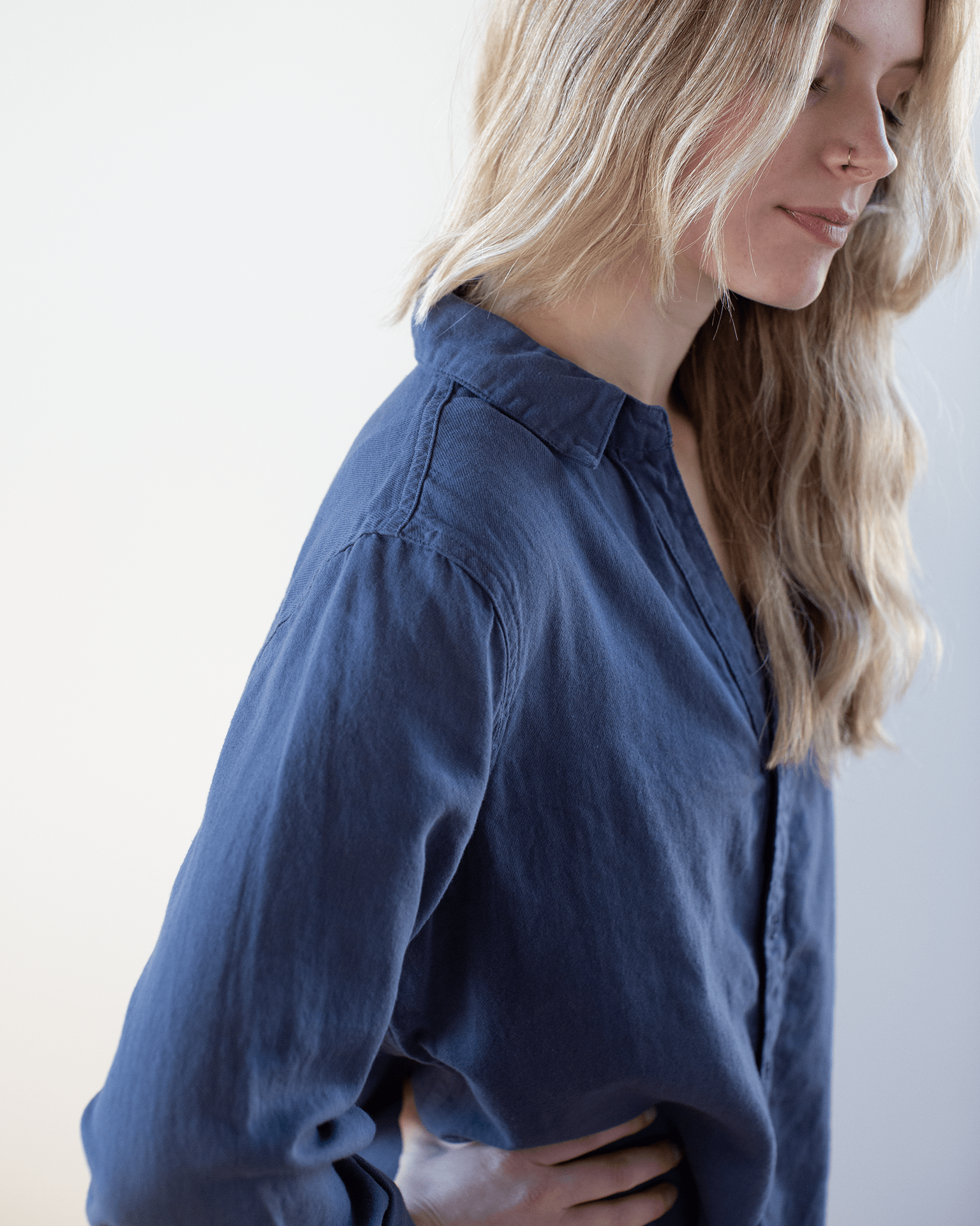 Tamsin Shirtdress - Textured Cotton in Midnight