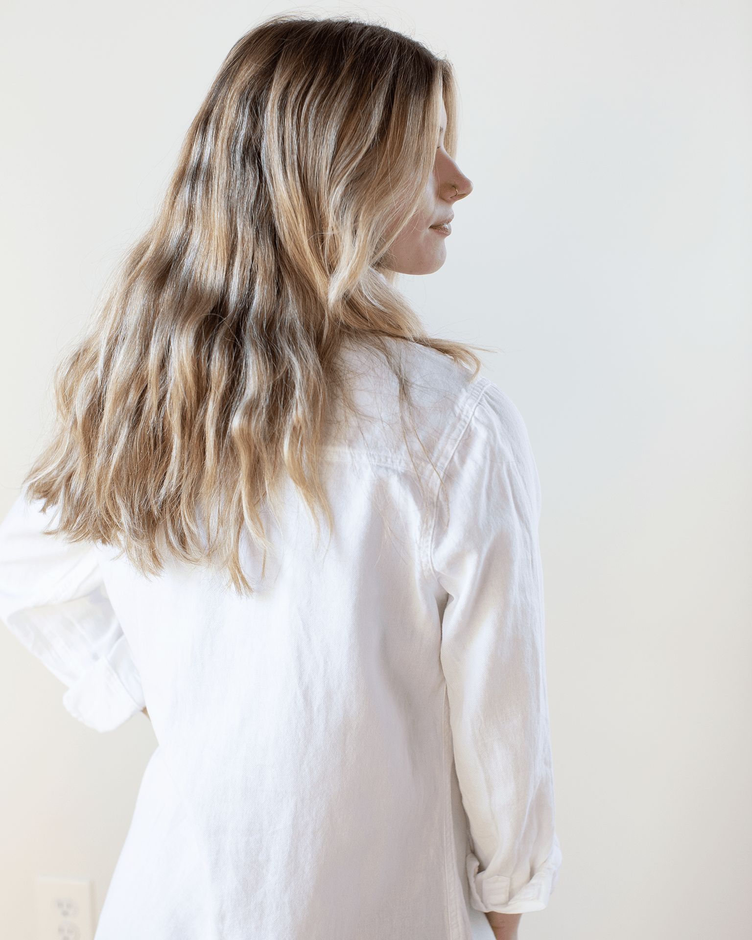 Tamsin Shirtdress - Textured Cotton in White