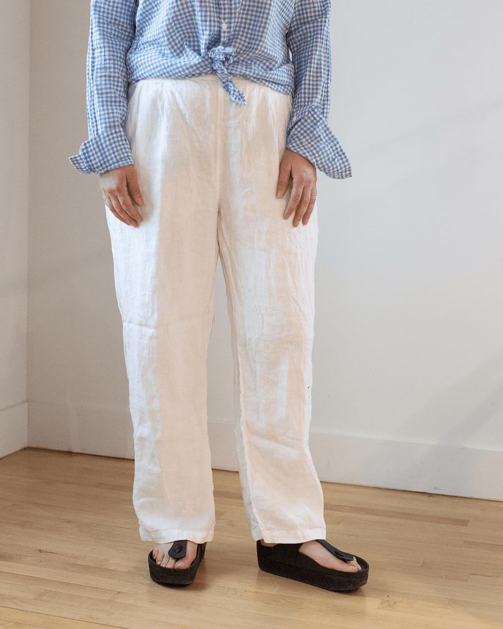 Tess Pant HW Linen Twill in White