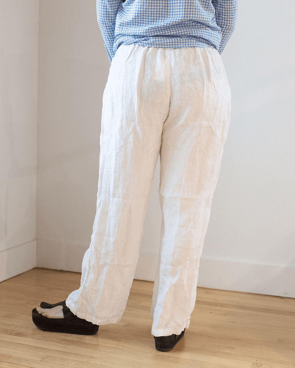 Tess Pant HW Linen Twill in White