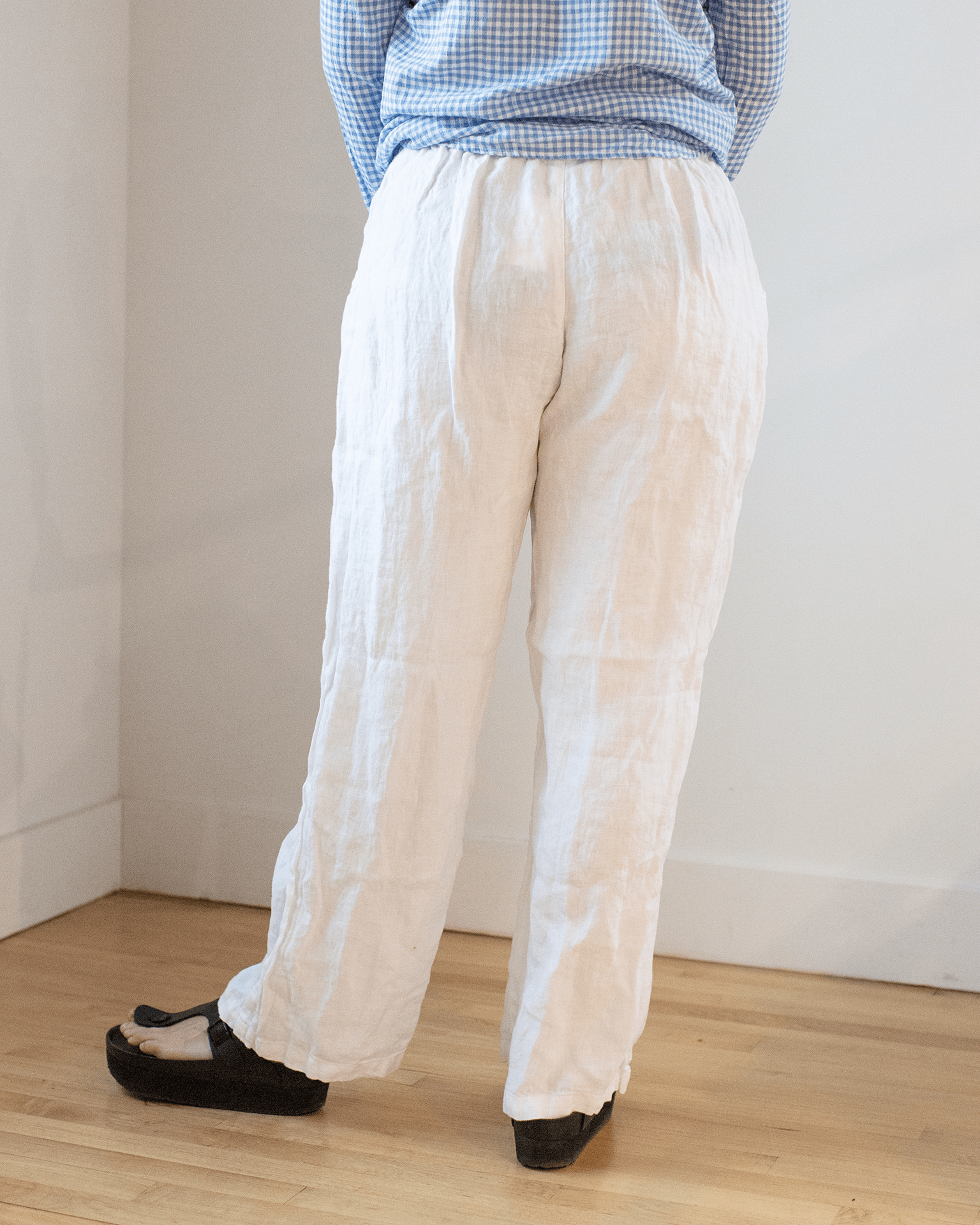Tess Pant HW Linen Twill in White
