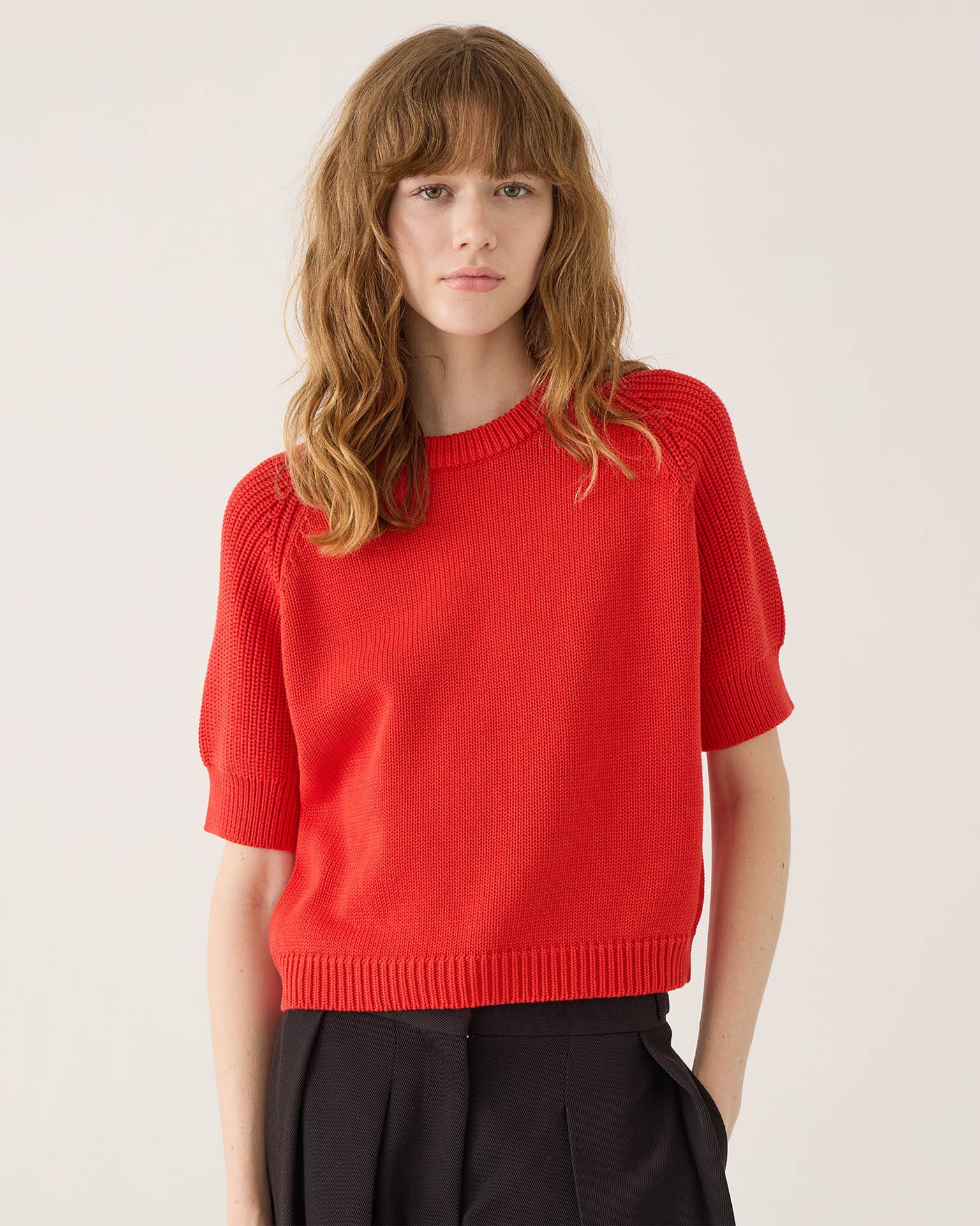 Chantal Cotton Top in Vermillion