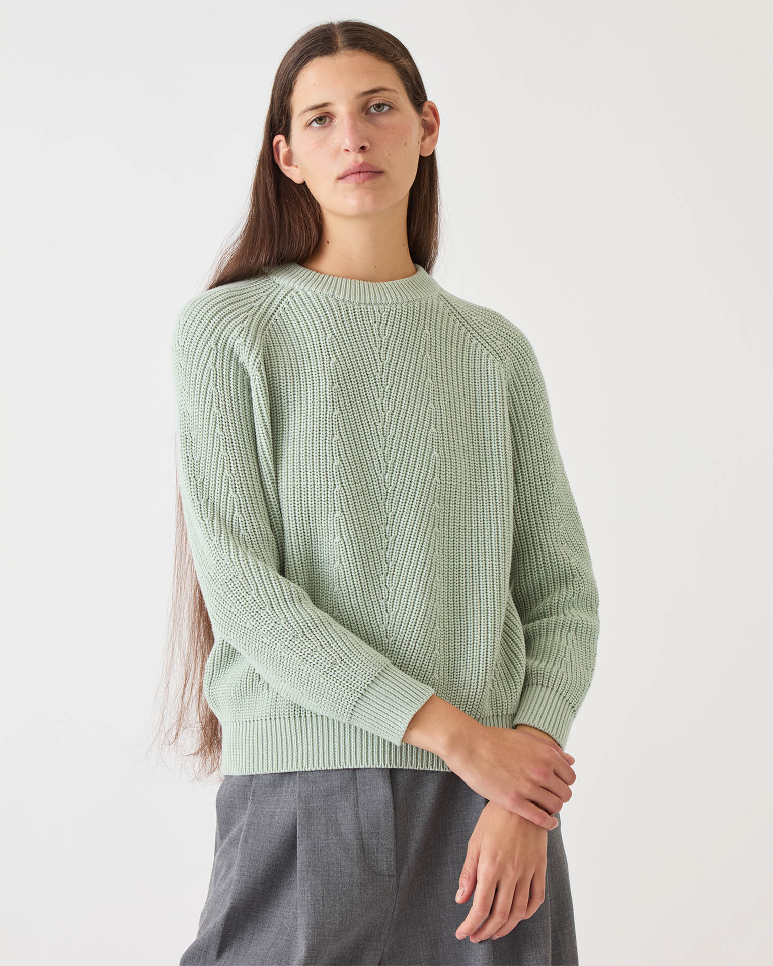 Chelsea Organic Cotton Sweater in Mint