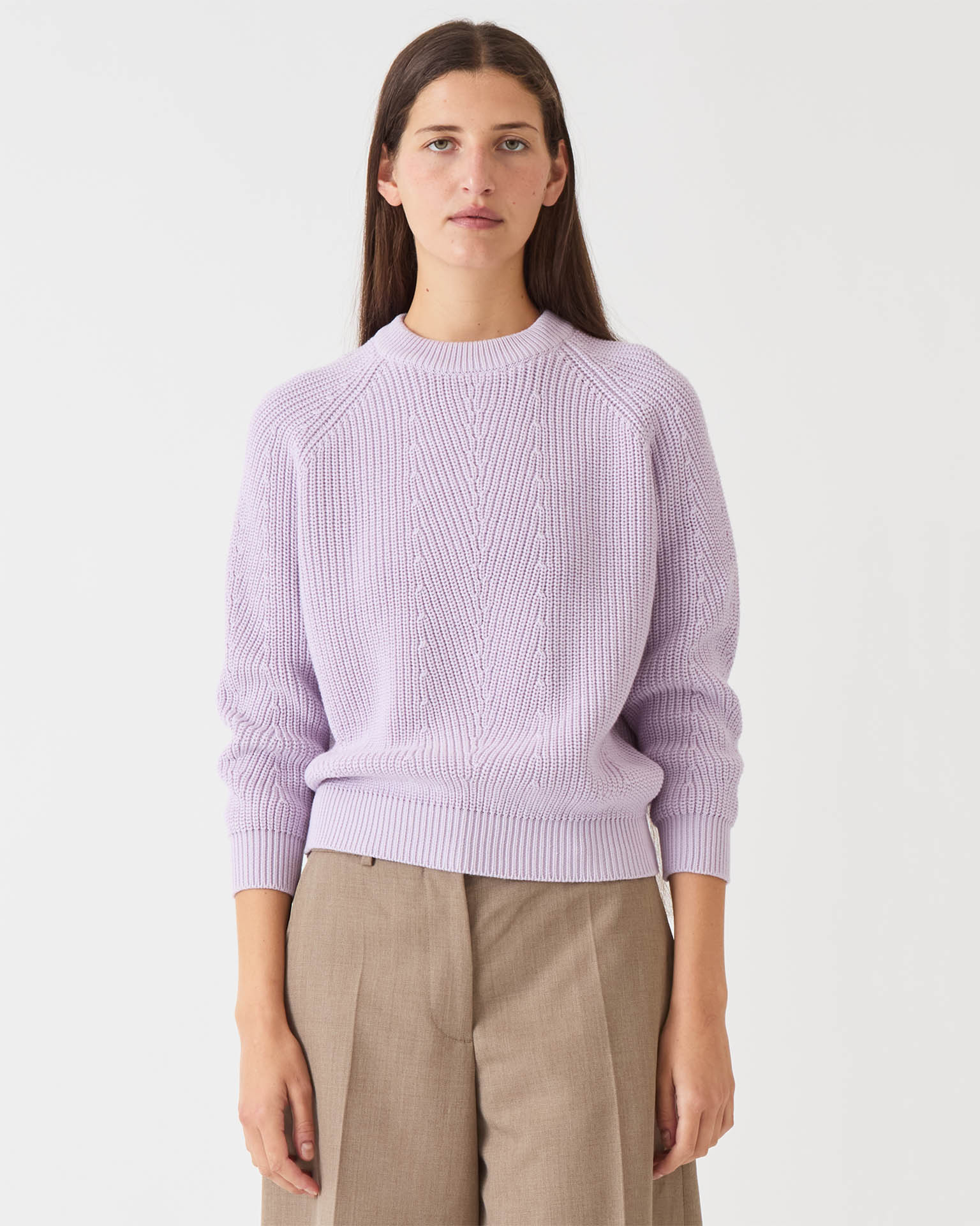 Chelsea Organic Cotton Sweater in Pale Lilac