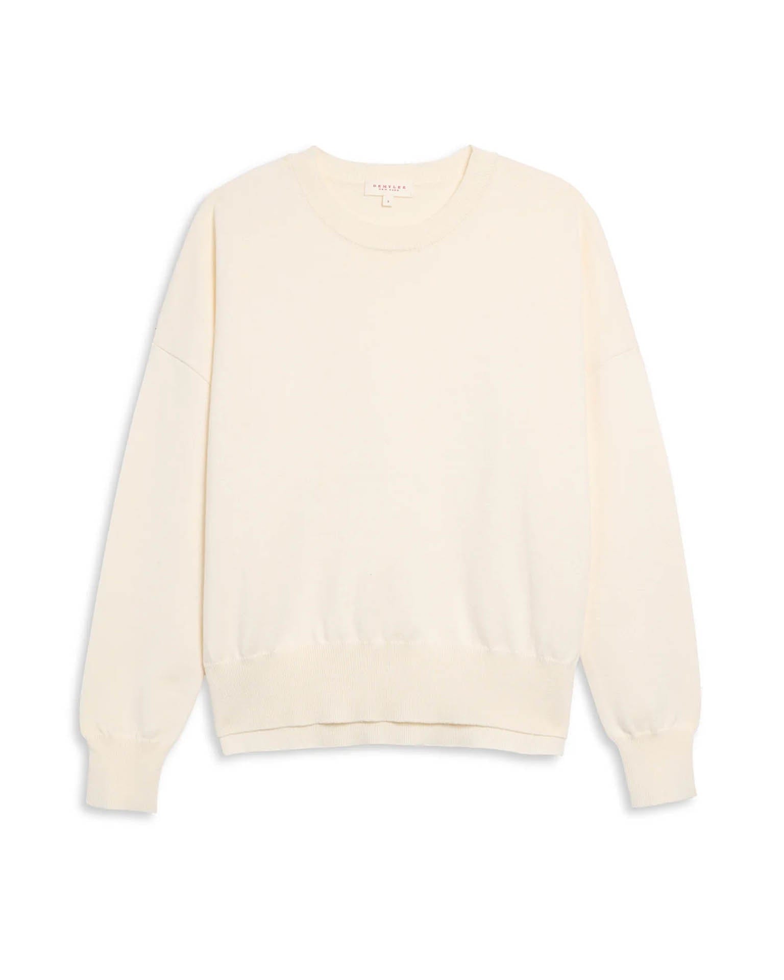Elle Cotton Cashmere Sweater in Off White