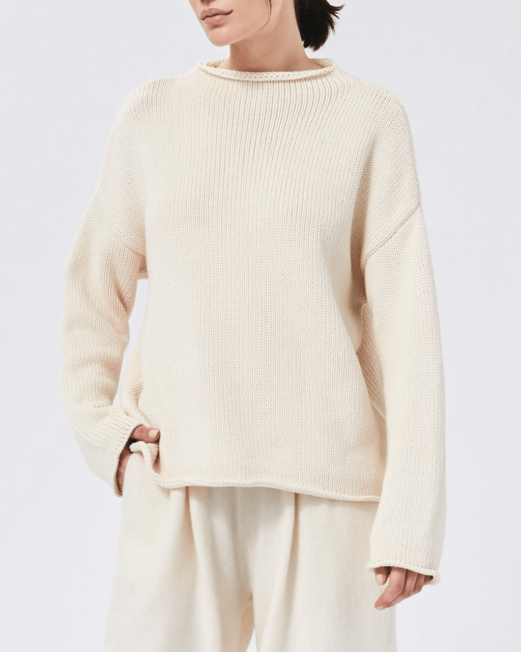 Lamis Boatneck Sweater in Off White