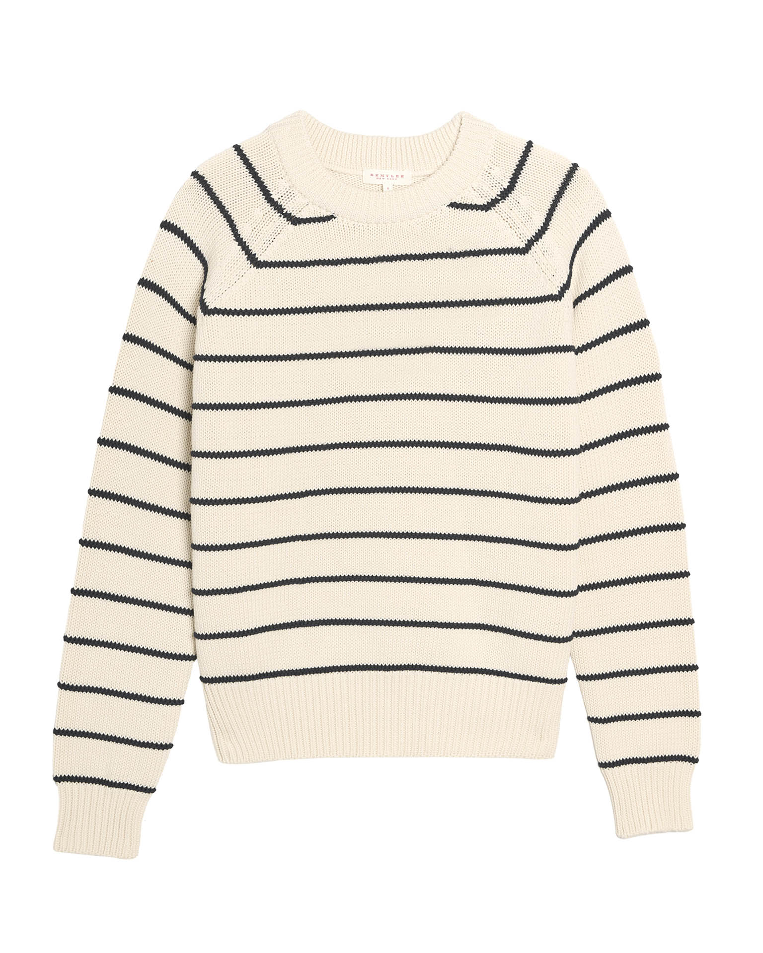 Lilica Cotton Sweater in Off White/Navy